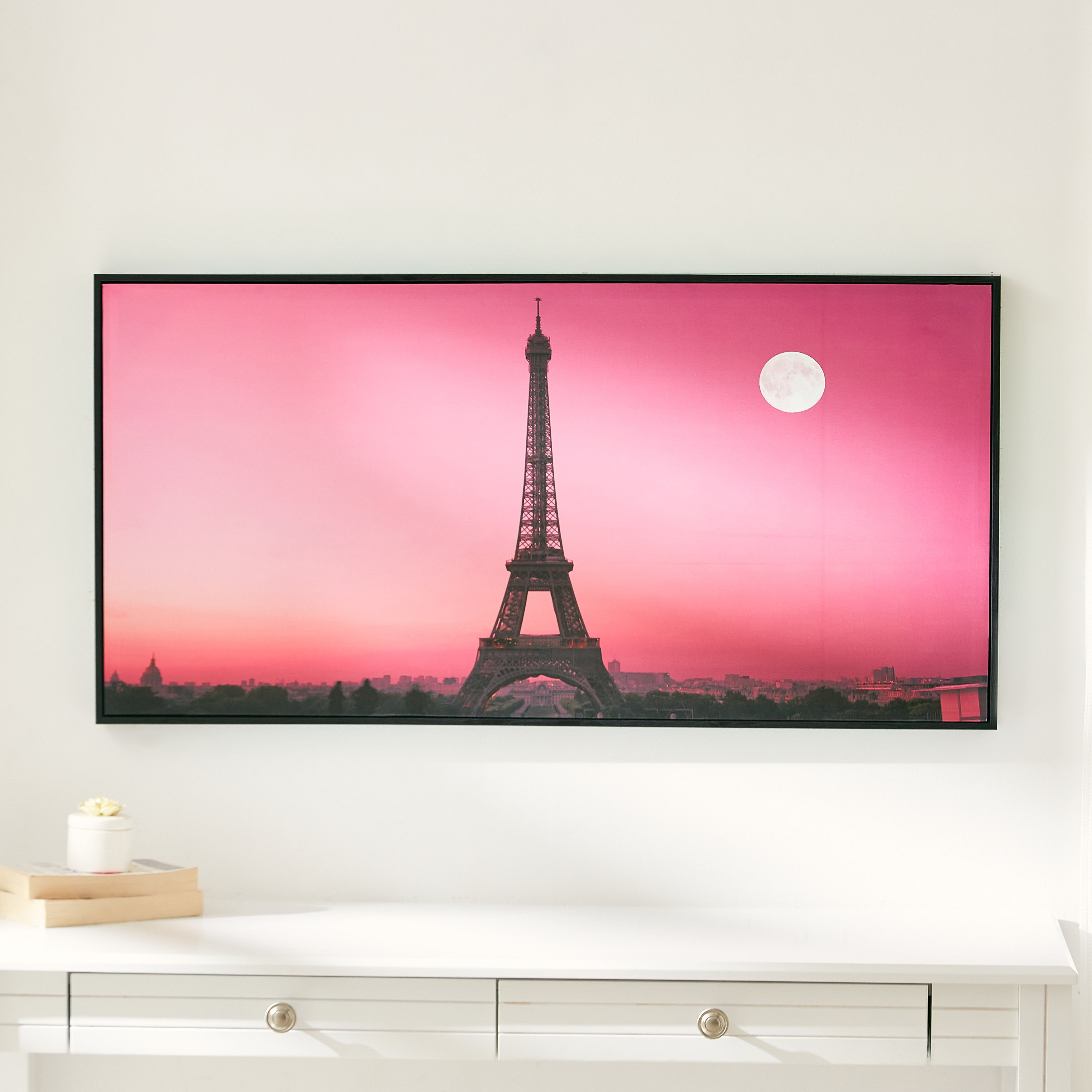 لوحة مؤطّرة لامعة بتصميم برج إيفل وضوء القمر من ليونار - 100x4x50 سم-PROMO_HB_AE_B1G1_250925-image-1