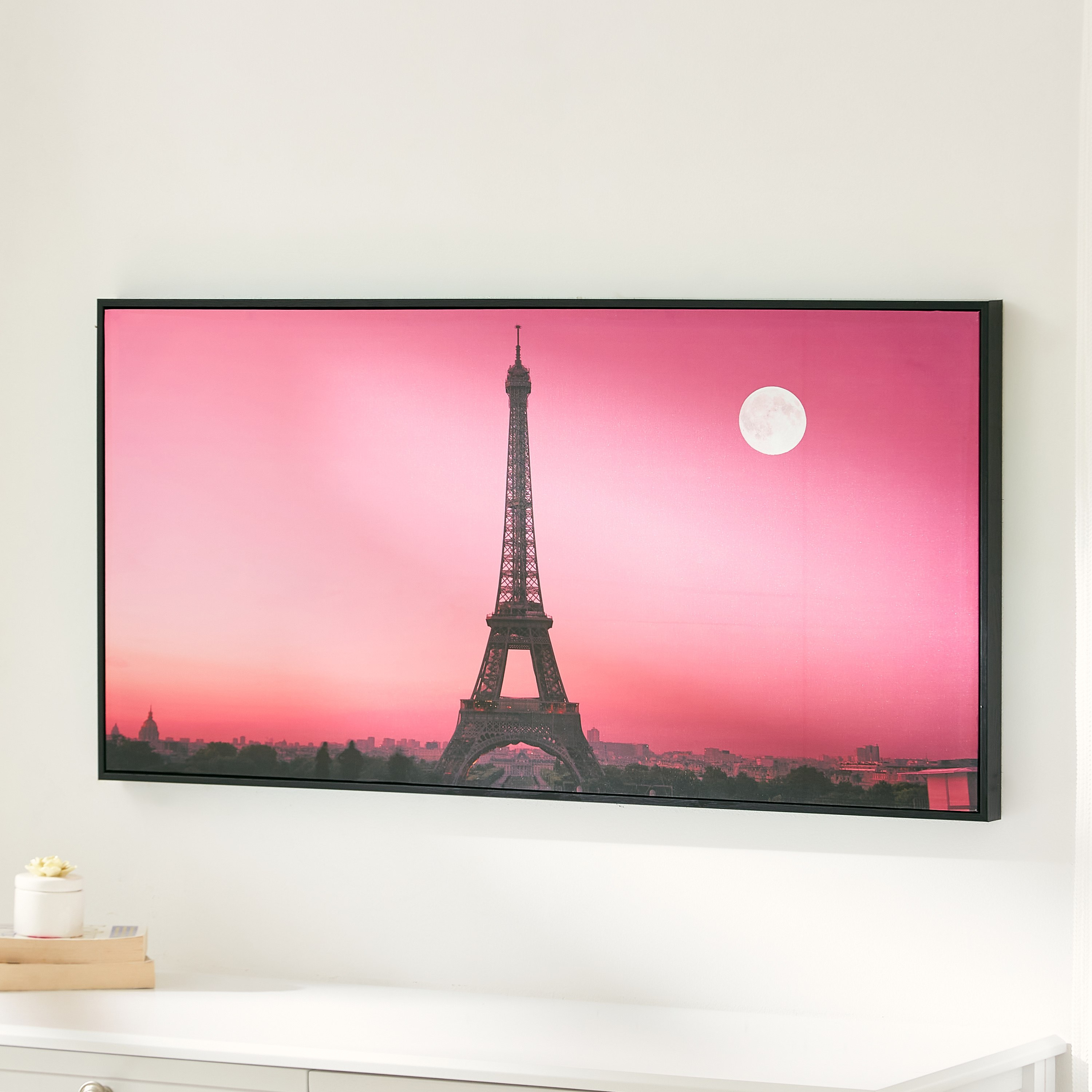 لوحة مؤطّرة لامعة بتصميم برج إيفل وضوء القمر من ليونار - 100x4x50 سم-PROMO_HB_AE_B1G1_250925-image-2