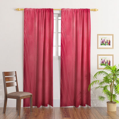 Bella Embossed Woven Blackout Curtain Pair - 135x240 cms
