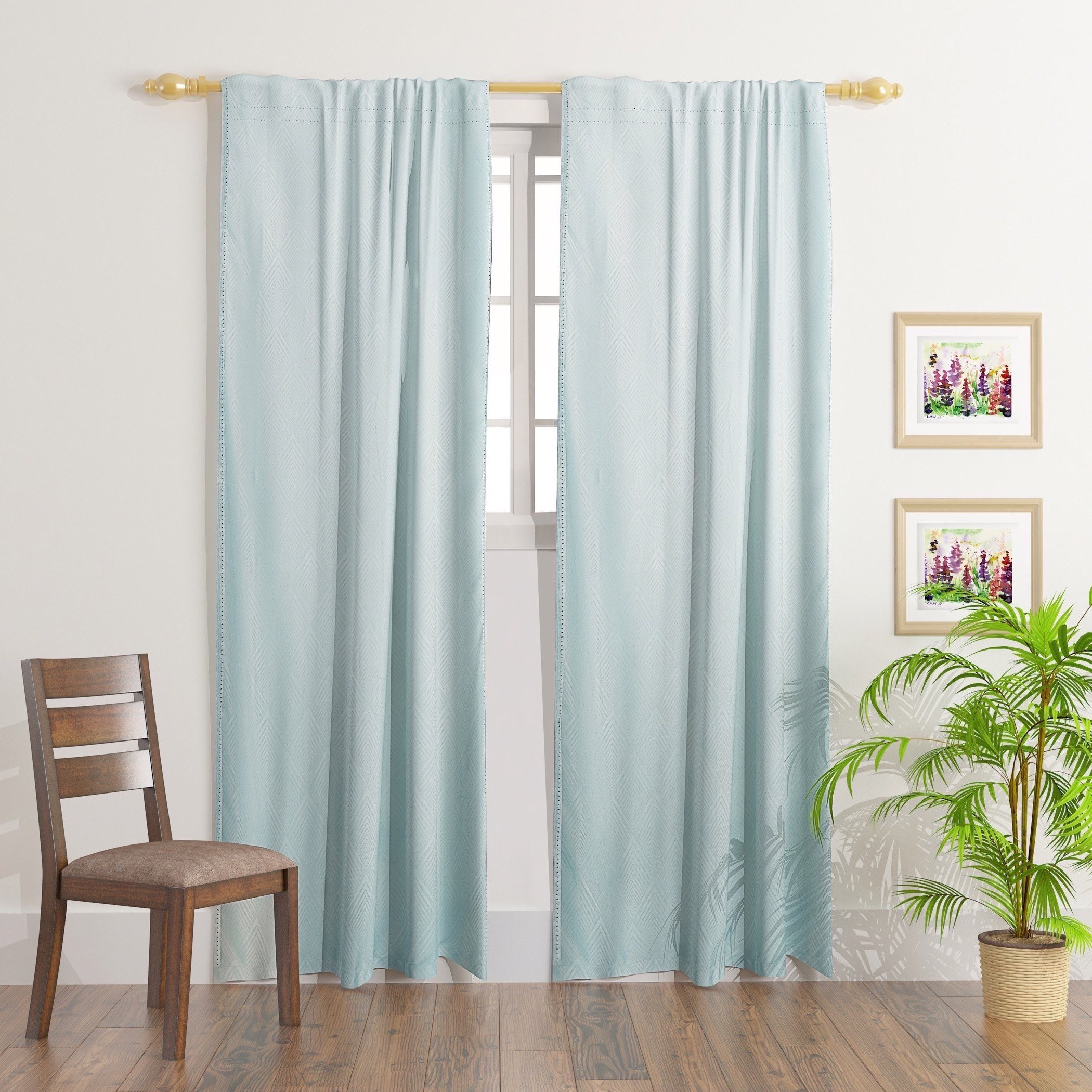 Bella 2-Piece Embossed Woven Blackout Curtain Set - 135x240 cm-hbxhomeware-hbxdecorandfurnishings-image-1
