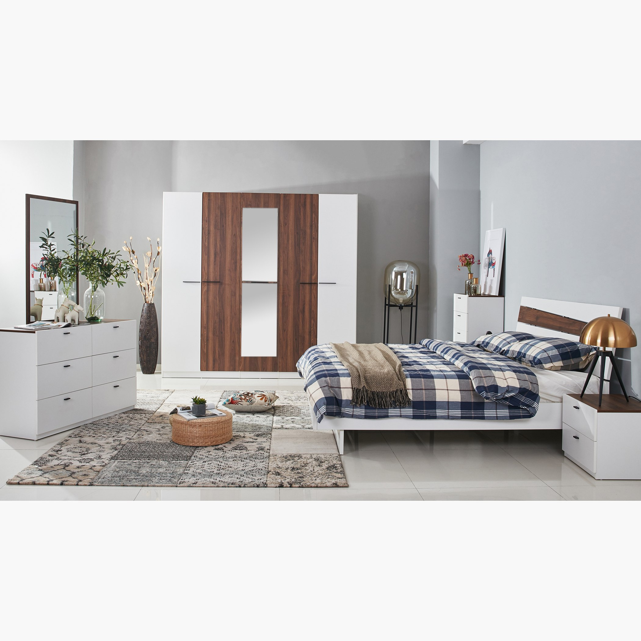 طقم غرفة نوم كينج 5 قطع من أنكونا - 180x200 سم-hbxbedroom-bedsandbedsets-bedroomsets-king-image-18