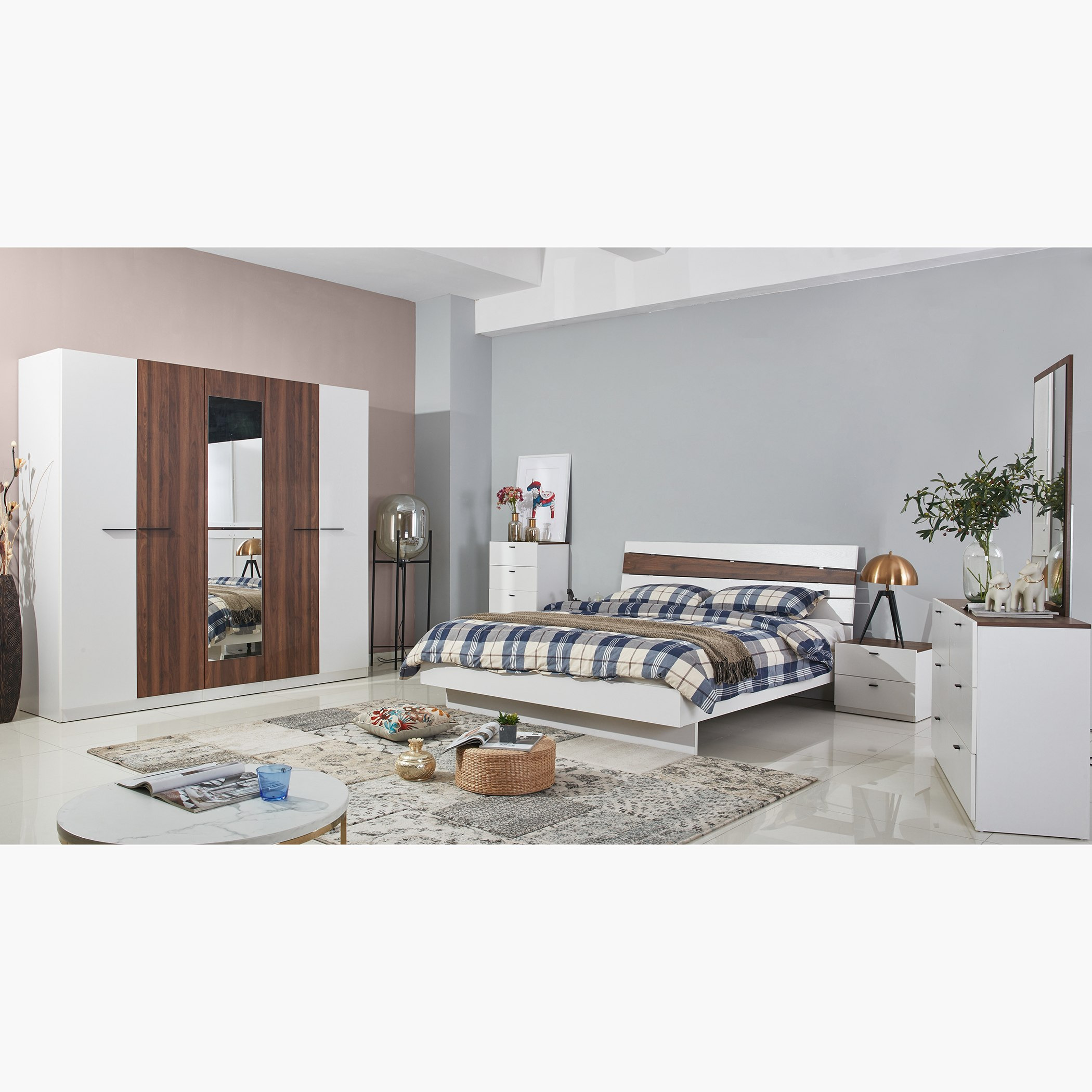 طقم غرفة نوم كينج 5 قطع من أنكونا - 180x200 سم-hbxbedroom-bedsandbedsets-bedroomsets-king-image-19
