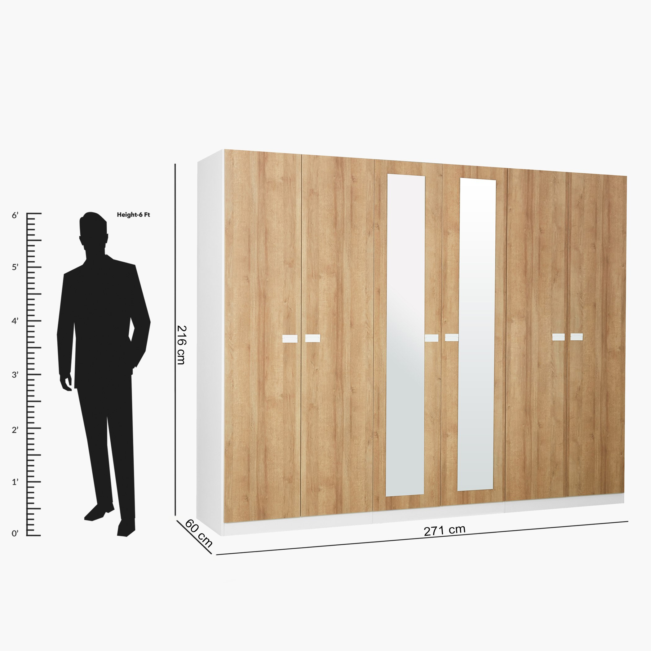 خزانة ملابس بـ 6 أبواب ومرآة من ليون-hbxfurniture-wardrobes-image-8