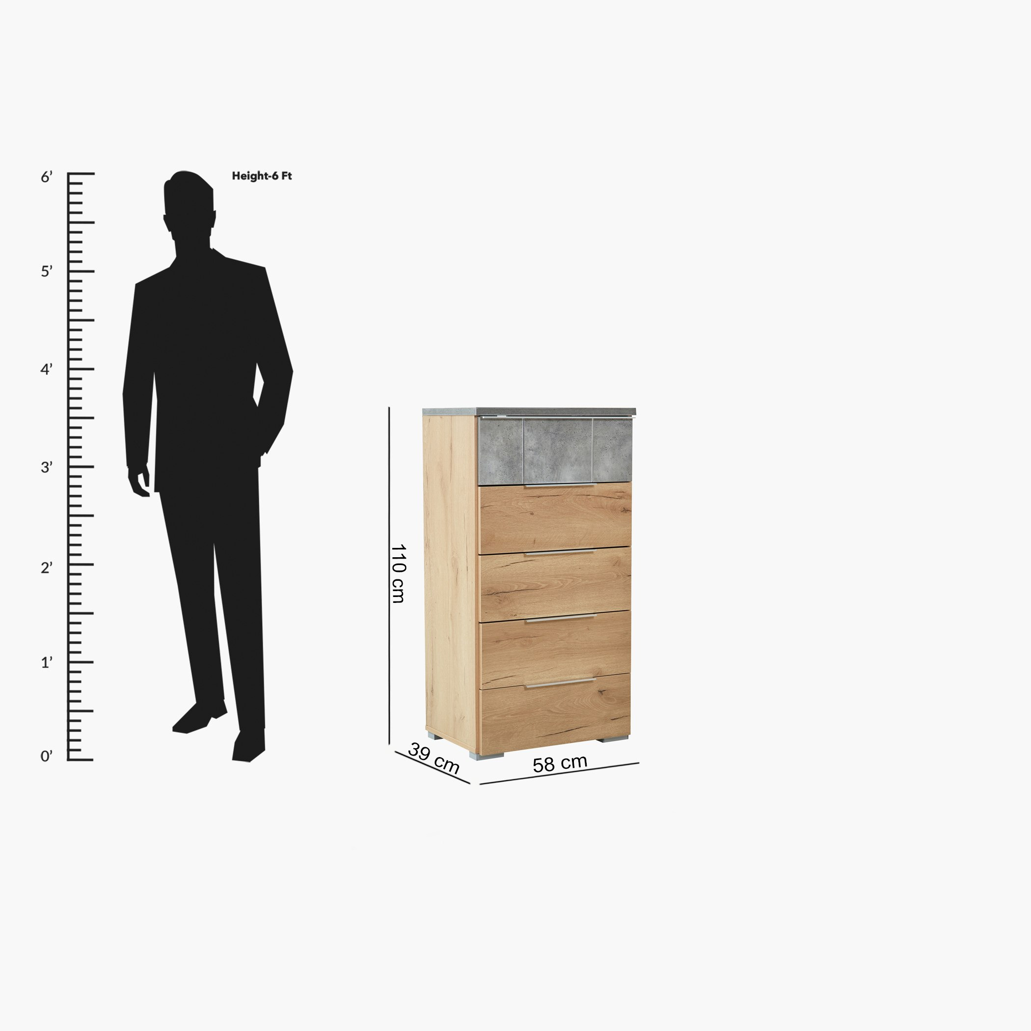 وحدة تخزين بـ5 أدراج من نورماندي-hbxfurniture-dressersandchests-chestofdrawers-image-8
