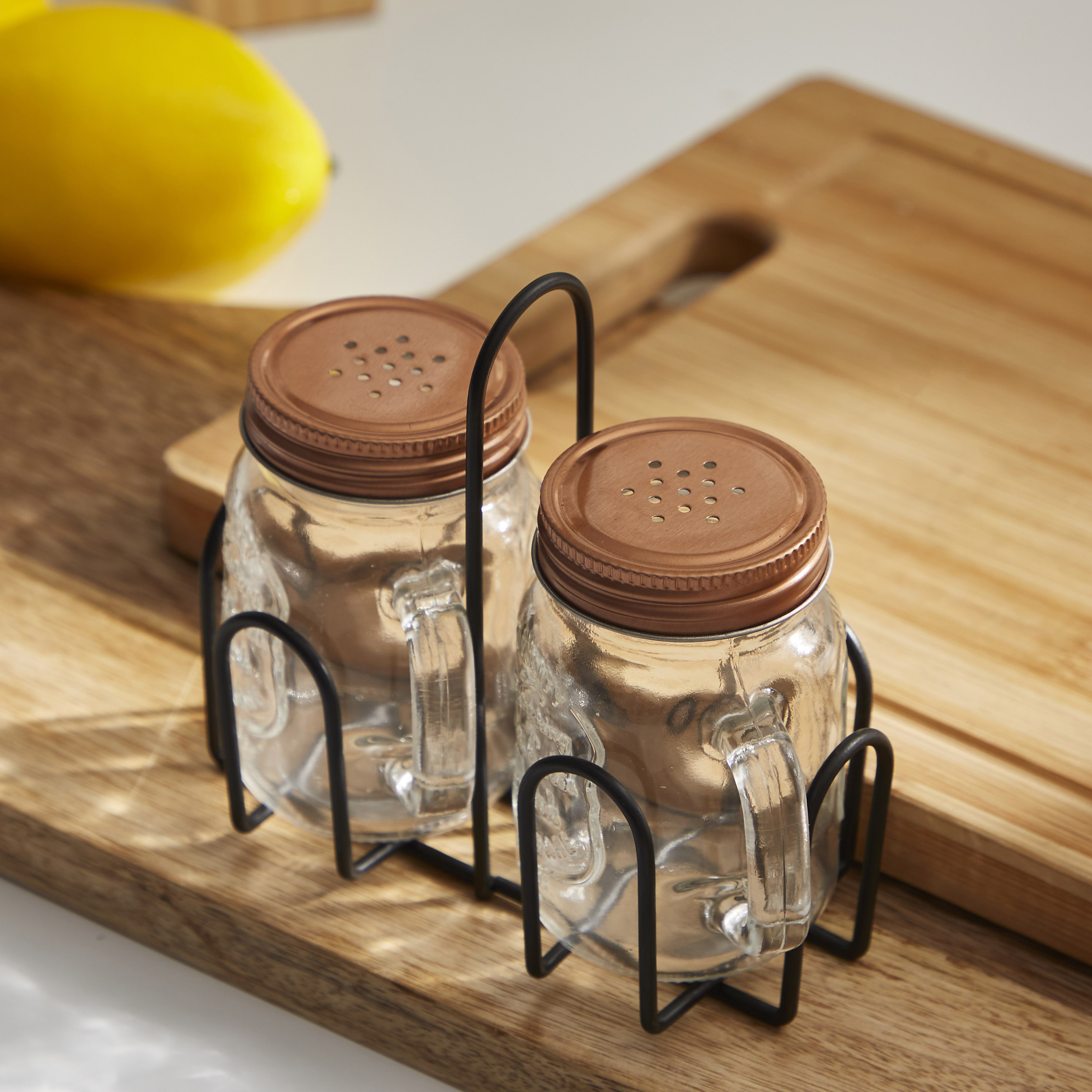 طقم جرة ماسون زجاج قطعتين مع حامل من إيسينشيال-hbxhomeware-hbxkitchen-image-2