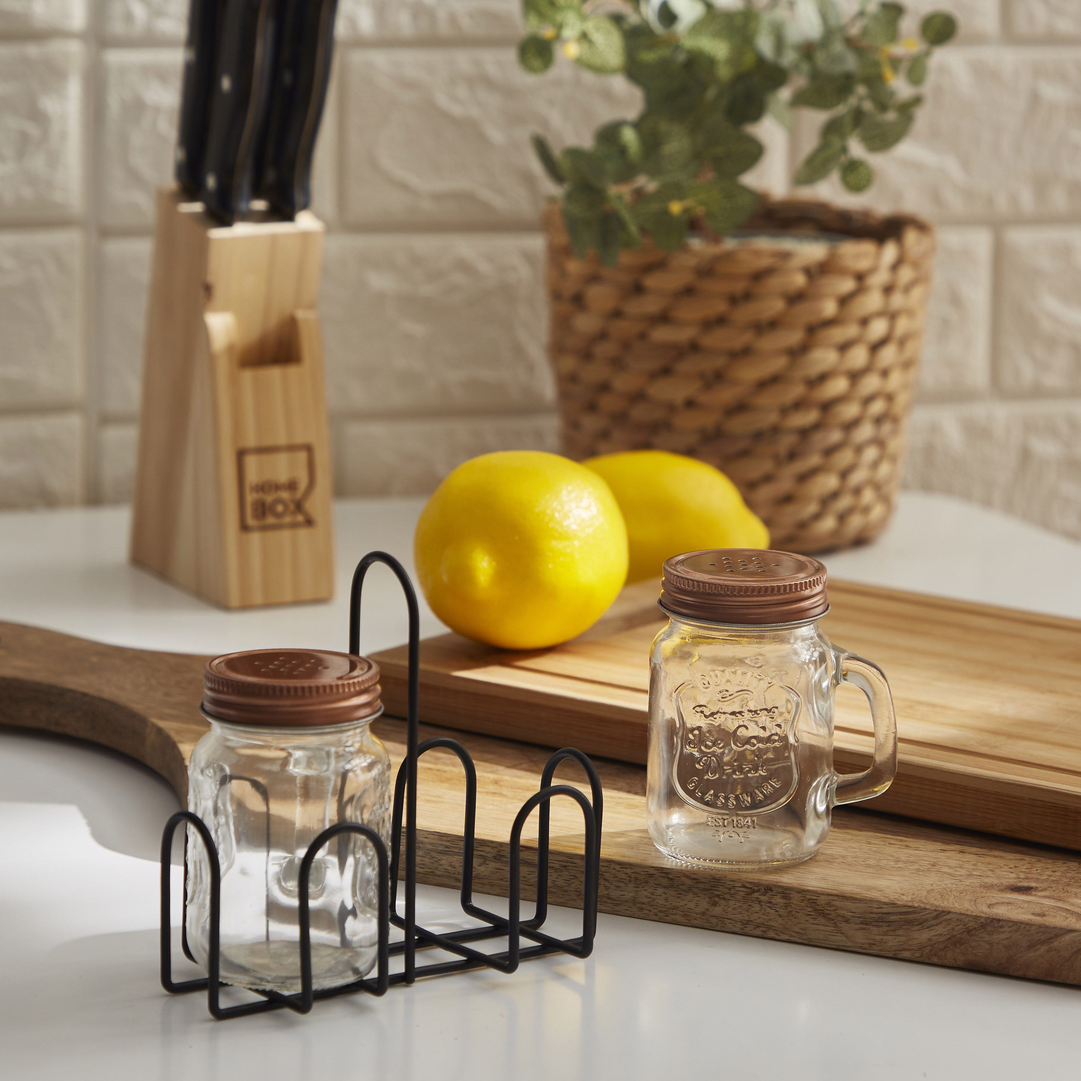 طقم جرة ماسون زجاج قطعتين مع حامل من إيسينشيال-hbxhomeware-hbxkitchen-image-4
