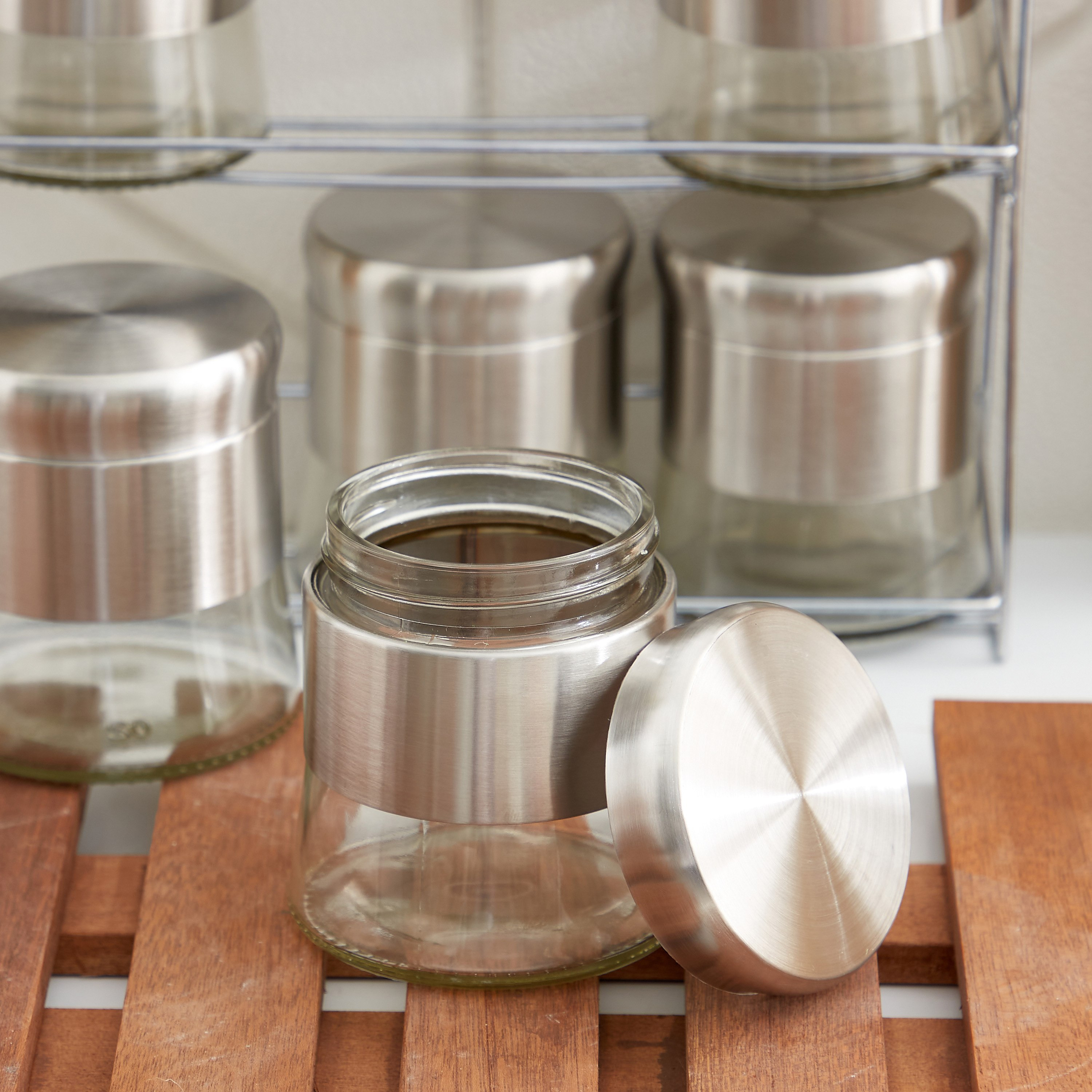 طقم توابل زجاج 11 قطعة مع حامل من إيسينشيال-hbxhomeware-hbxkitchen-image-3