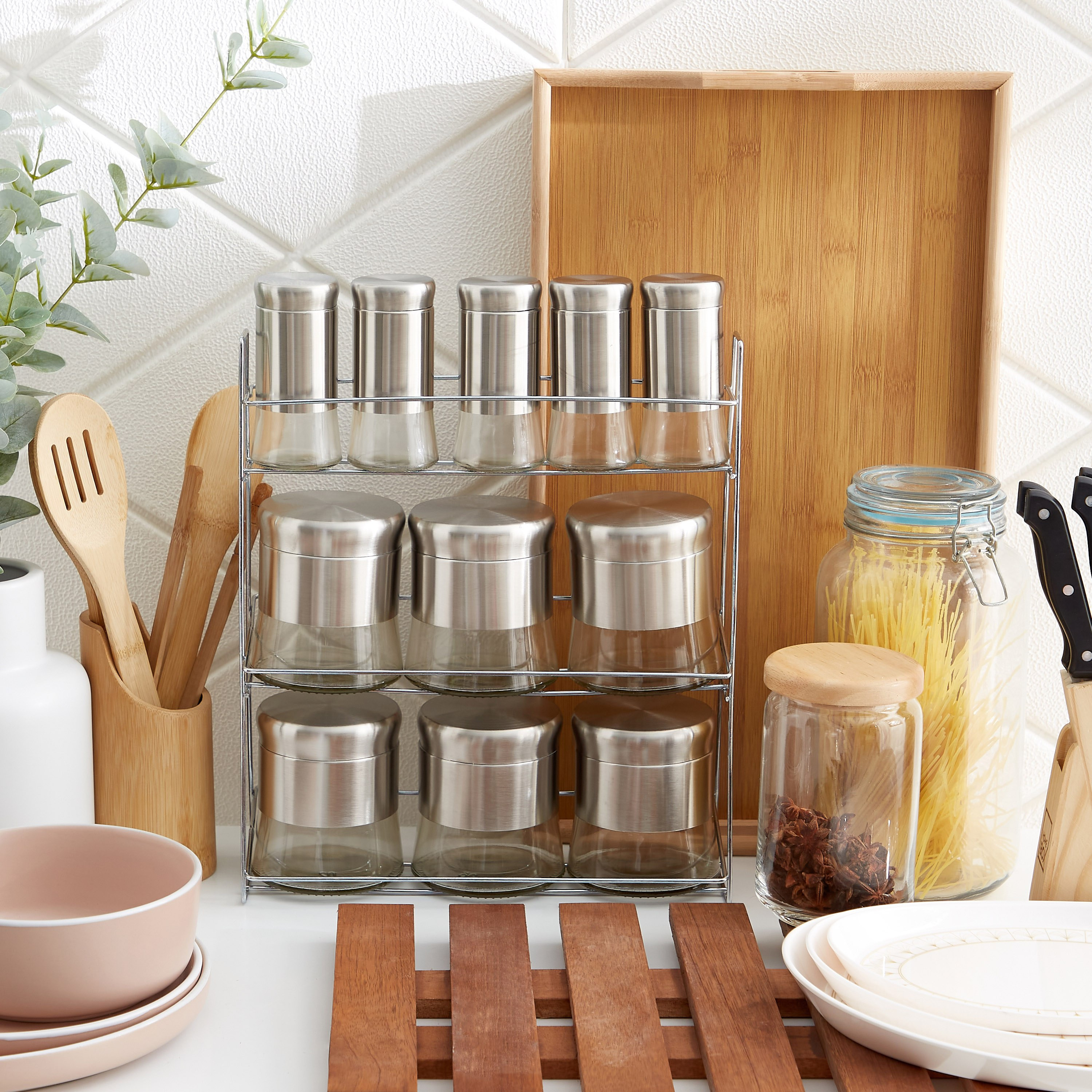 طقم توابل زجاج 11 قطعة مع حامل من إيسينشيال-hbxhomeware-hbxkitchen-image-5