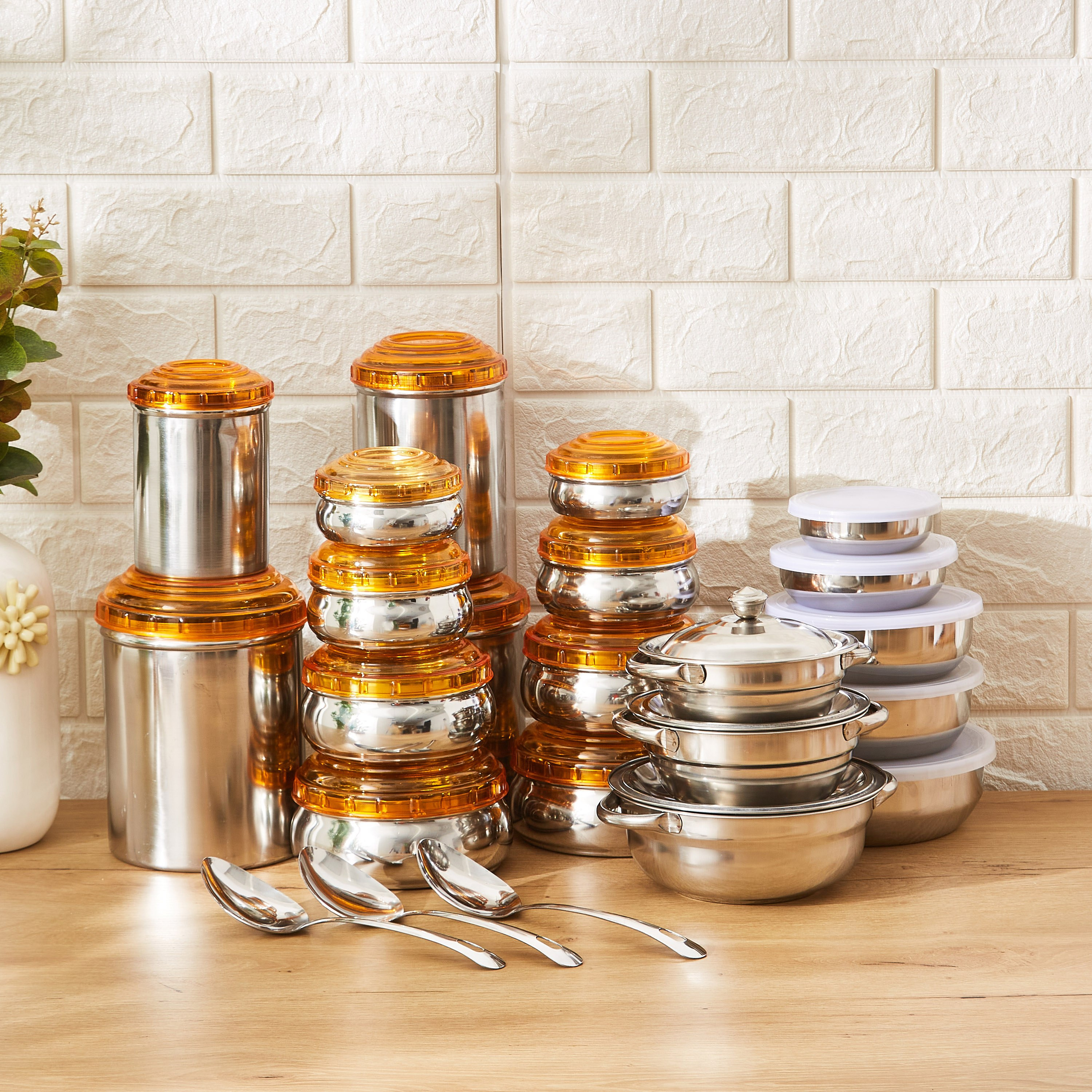 Premia 43-Piece Stainless Steel Food Storage Set-hbxhomeware-hbxkitchen-image-1