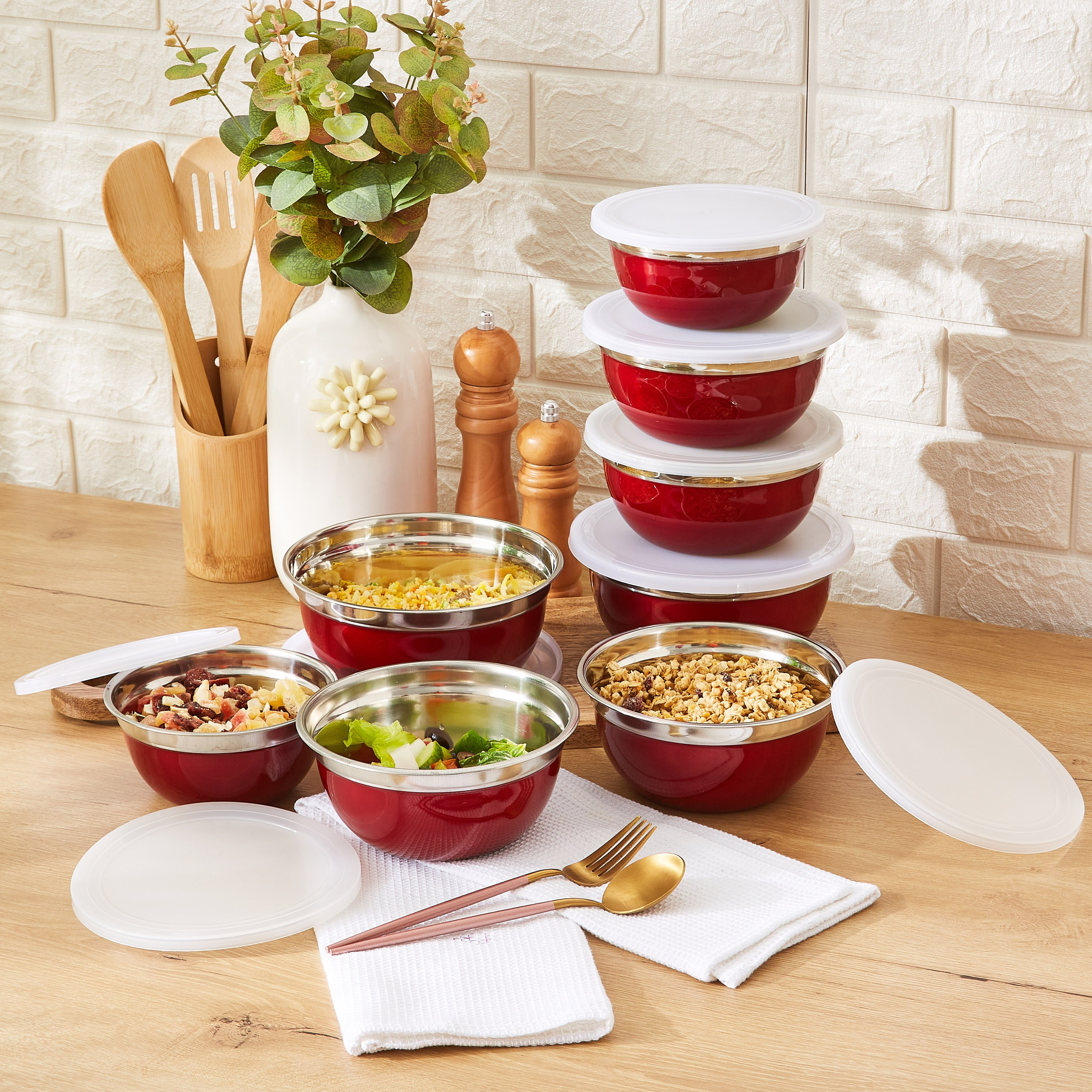 طقم أوعية تخزين طعام ستانليس ستيل من بريميا - 16 قطع-hbxdecorandfurnishings-tabletop-serveware-image-4