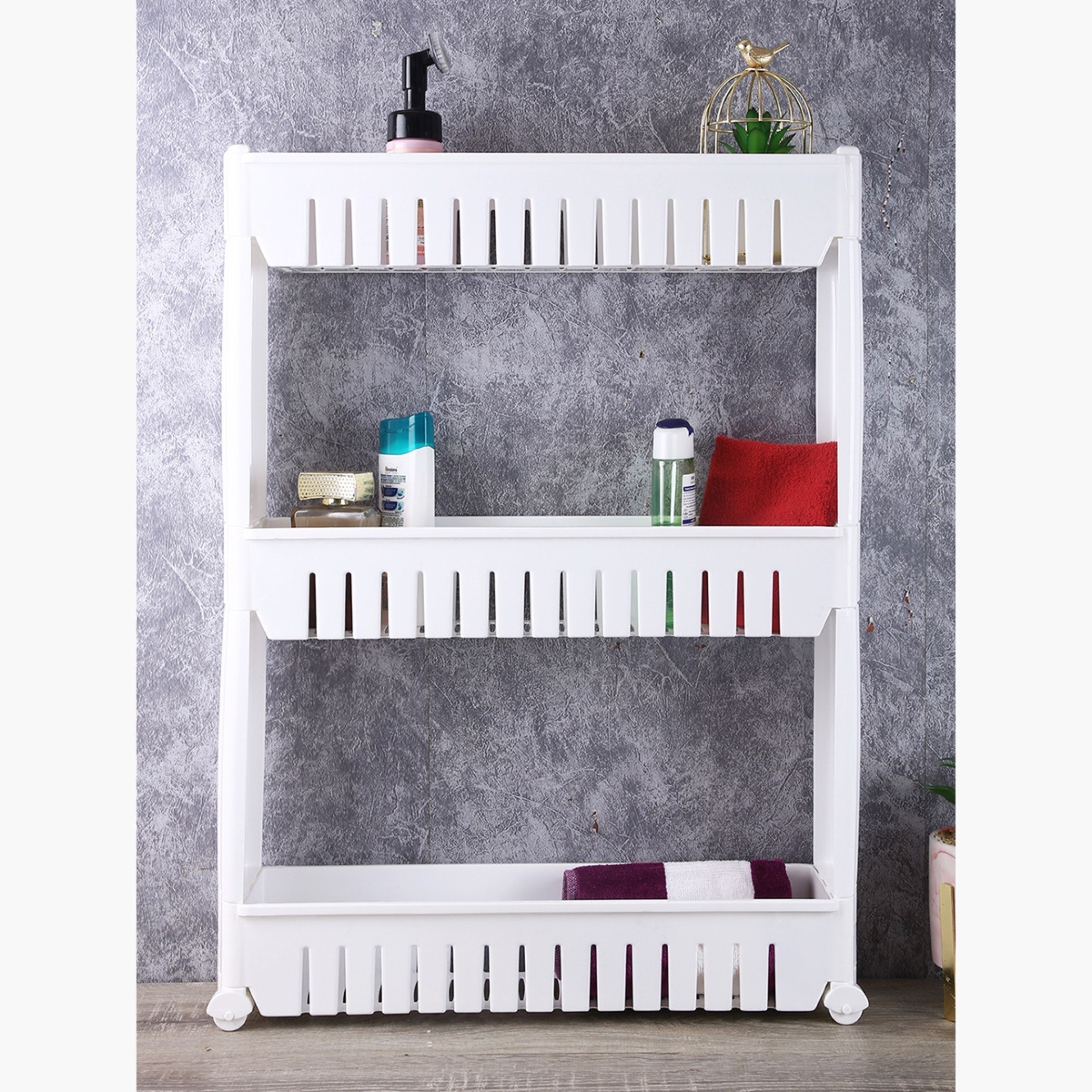 رف رفيع متعدد الاستخدامات بعجلات و3 طوابق من إيليت - 54x13x71 سم-hbxhomeware-hbxkitchen-image-1