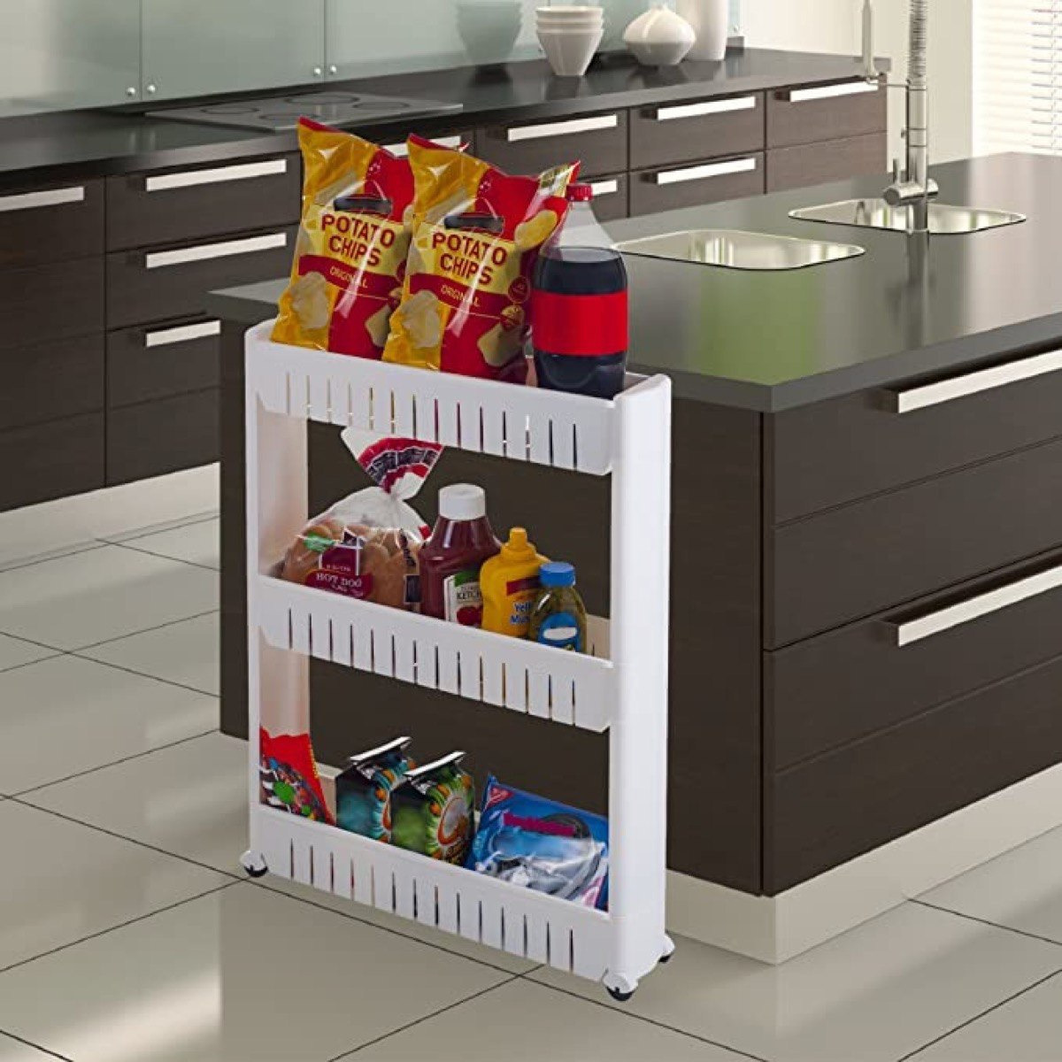 رف رفيع متعدد الاستخدامات بعجلات و3 طوابق من إيليت - 54x13x71 سم-hbxhomeware-hbxkitchen-image-5