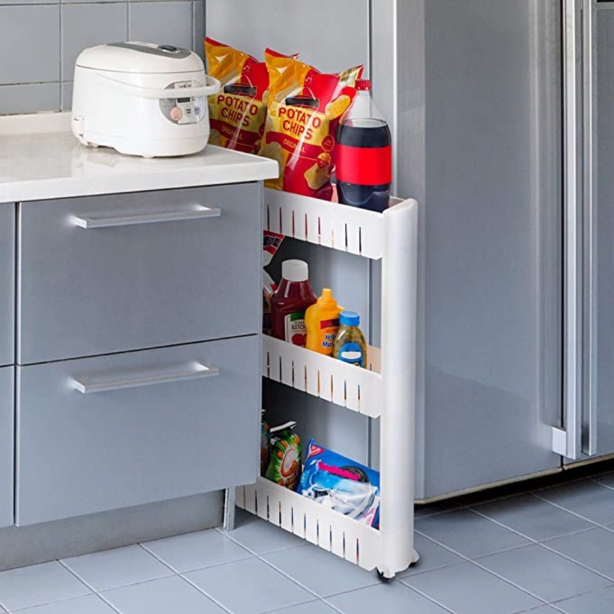 رف رفيع متعدد الاستخدامات بعجلات و3 طوابق من إيليت - 54x13x71 سم-hbxhomeware-hbxkitchen-image-3
