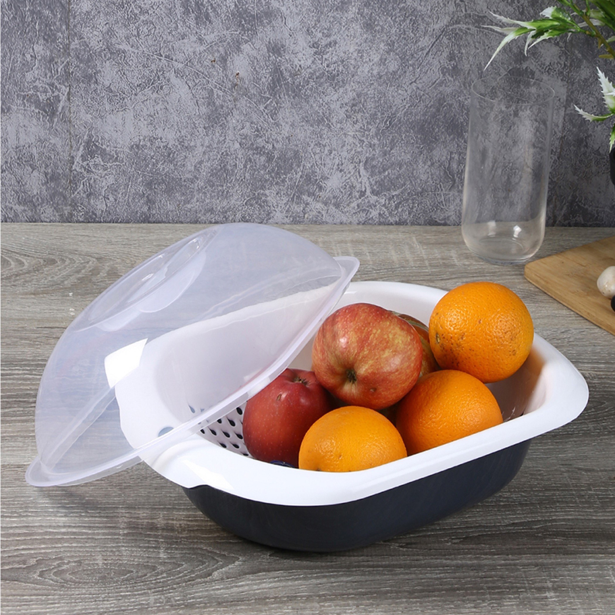 سلة صحية بطابقين وغطاء من إيليت- 32x23x12 سم-hbxkitchen-kitchenware-foodpreparation-image-7