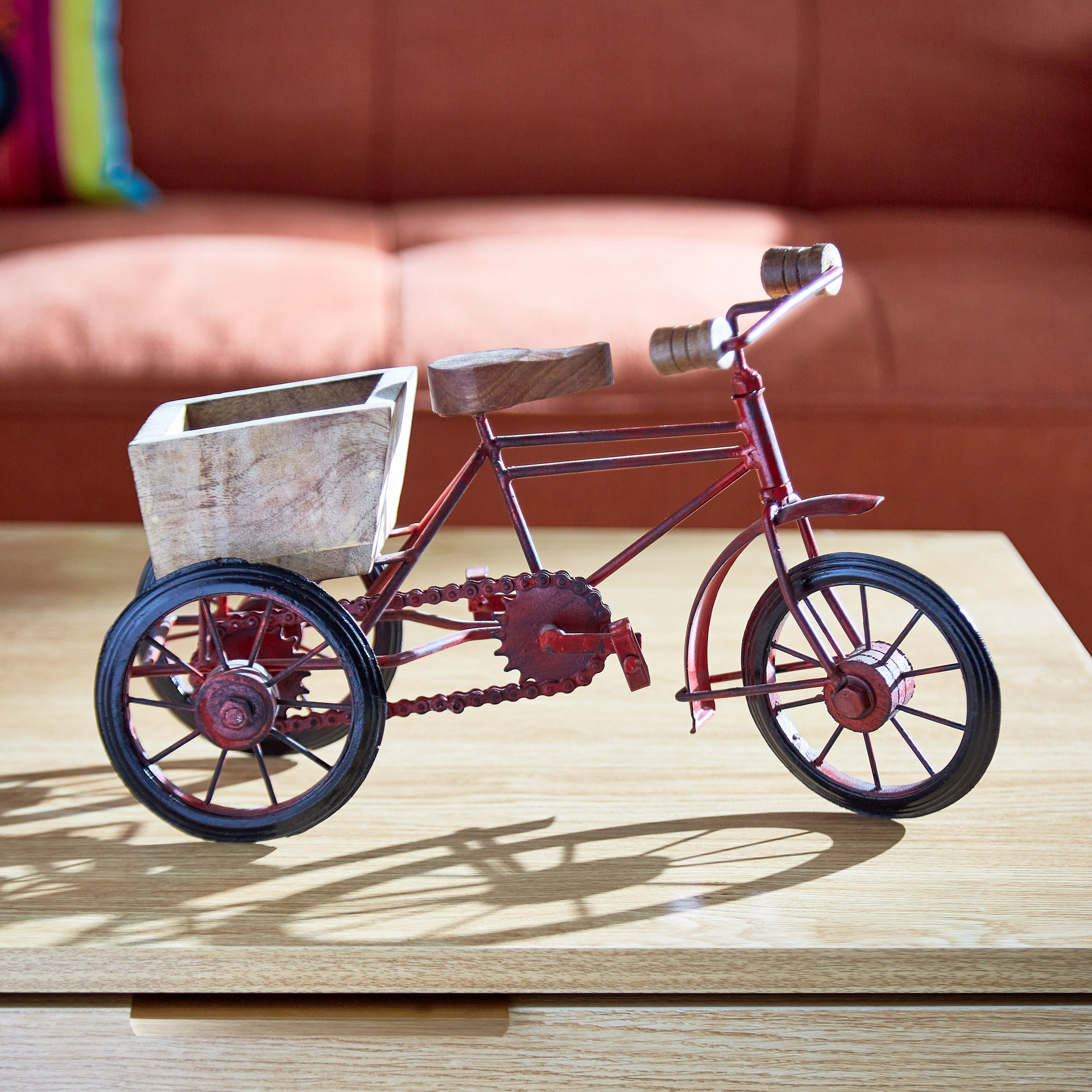 Indie Vibe Metal Rickshaw Accent - 33x15.8x20.9 cm-hbxhomeware-homedecor-figurinesandornaments-image-1