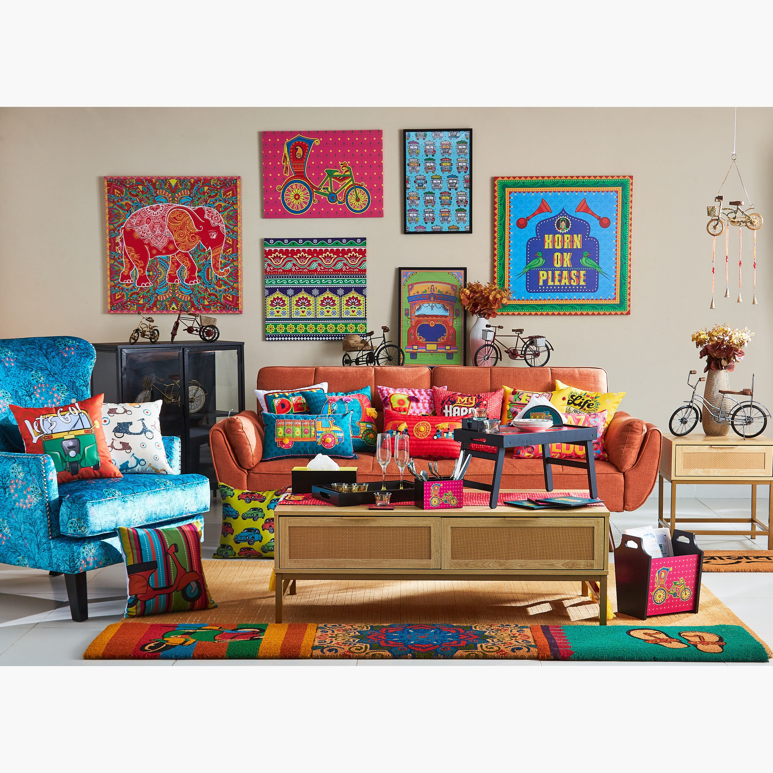 قطعة ديكور على شكل عربة معدنية من إندي فايب - 46.9x17.7x25.4 سم-hbxhomeware-homedecor-figurinesandornaments-image-5