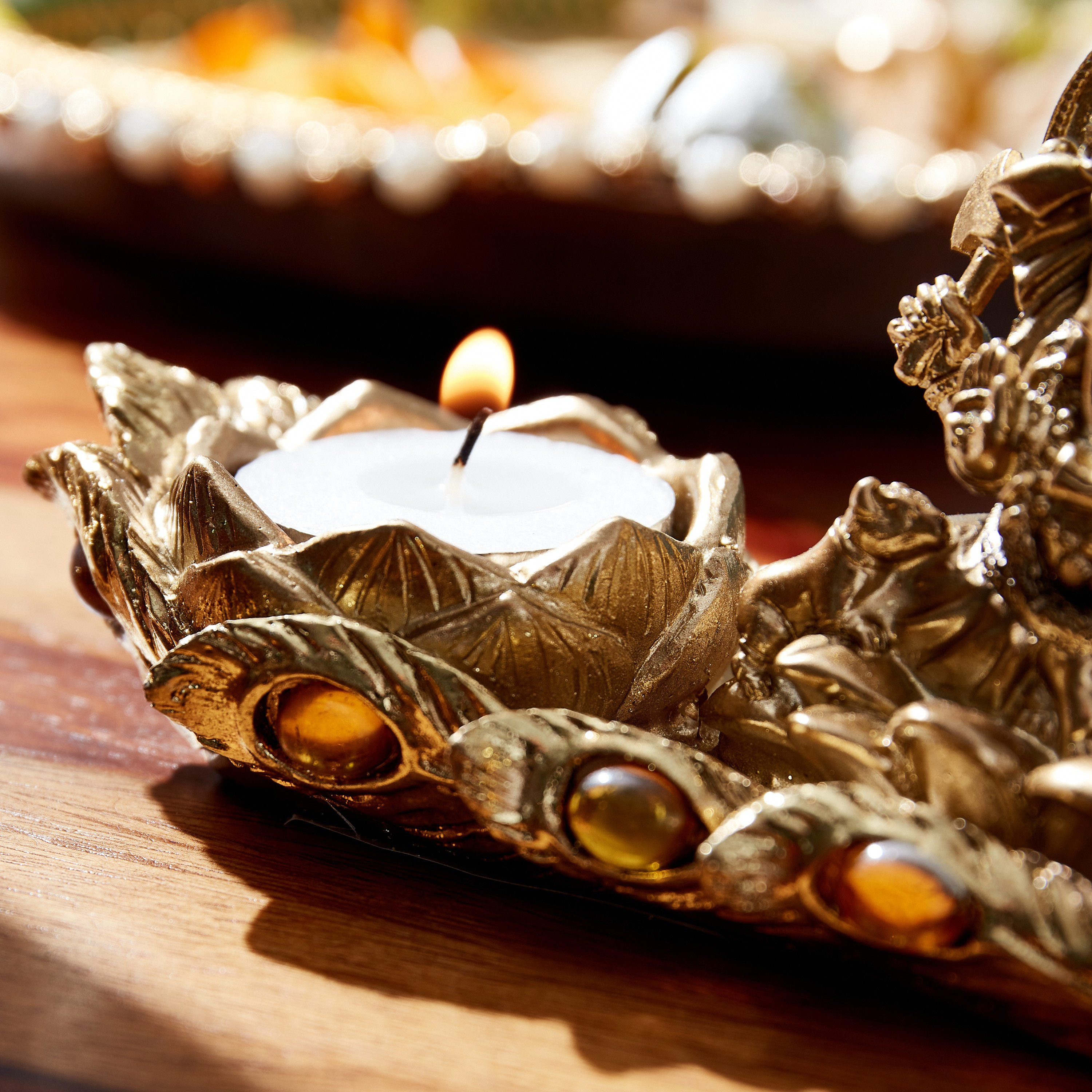 تمثال غانيشا بوليريسين جالسة على طاووس من ديفاين - 23x7.2x9 سم-hbxhomeware-homedecor-figurinesandornaments-image-5