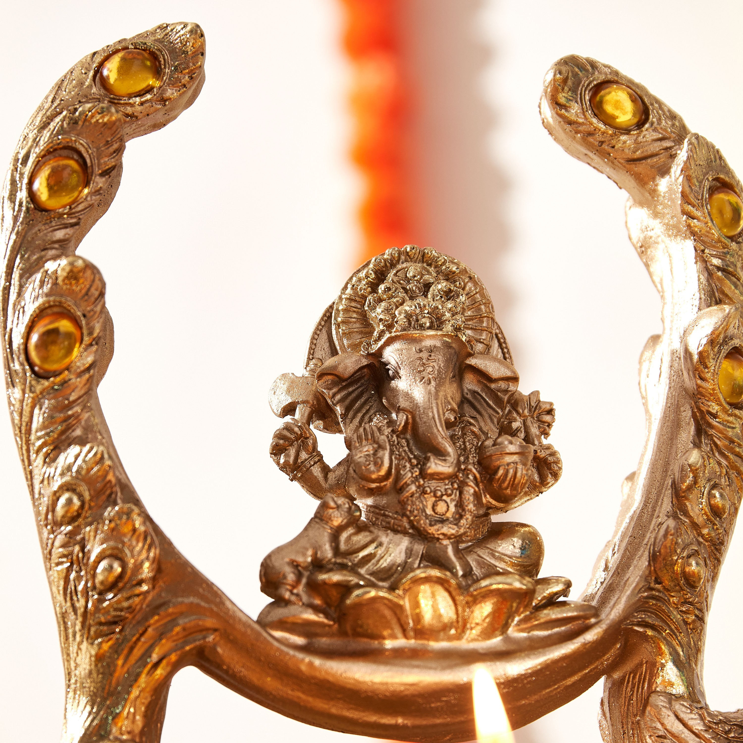 Divine Polyresin Ganesha On A Peacock Chariot - 30x30x4 cm-hbxhomeware-homedecor-figurinesandornaments-image-2