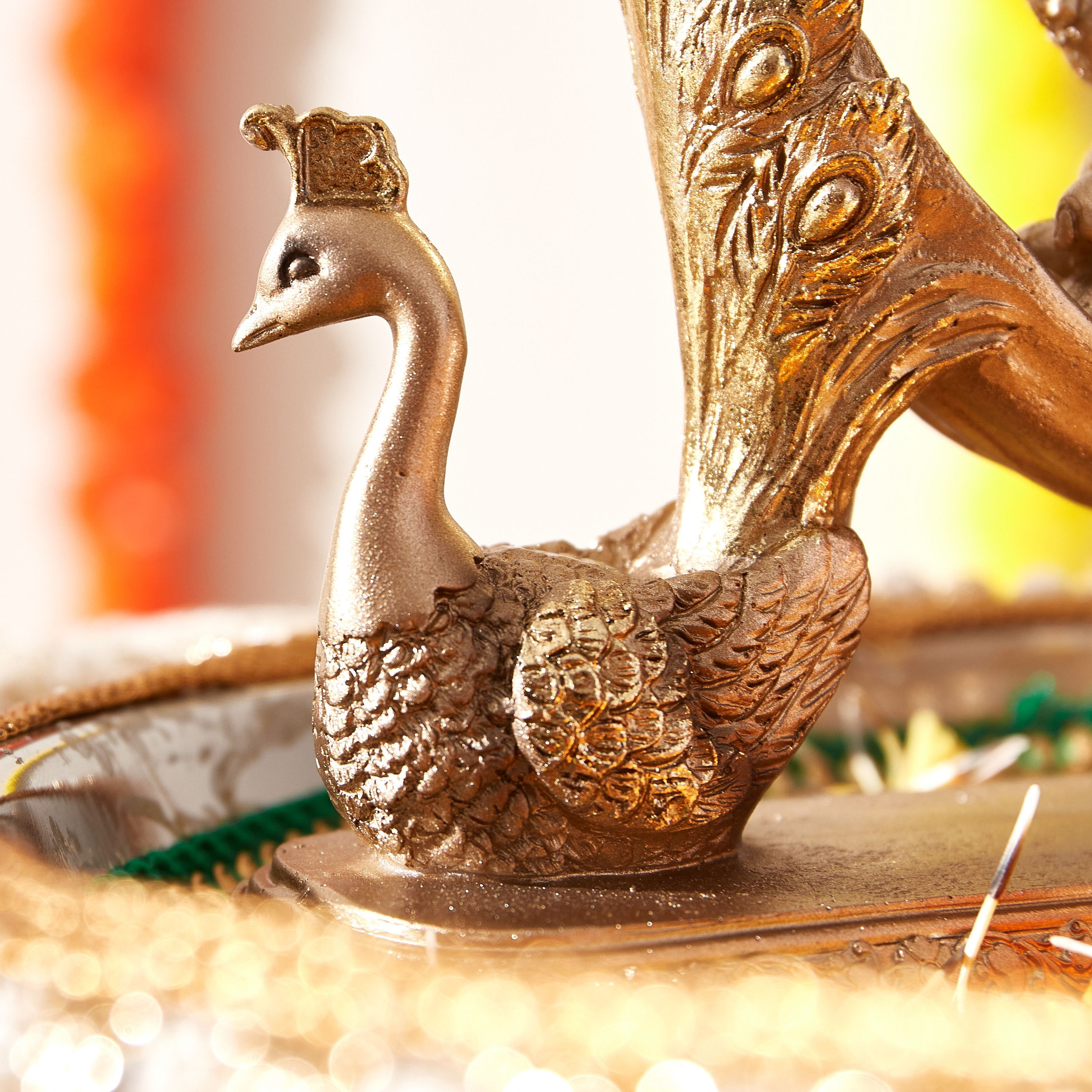 Divine Polyresin Ganesha On A Peacock Chariot - 30x30x4 cm-hbxhomeware-homedecor-figurinesandornaments-image-3