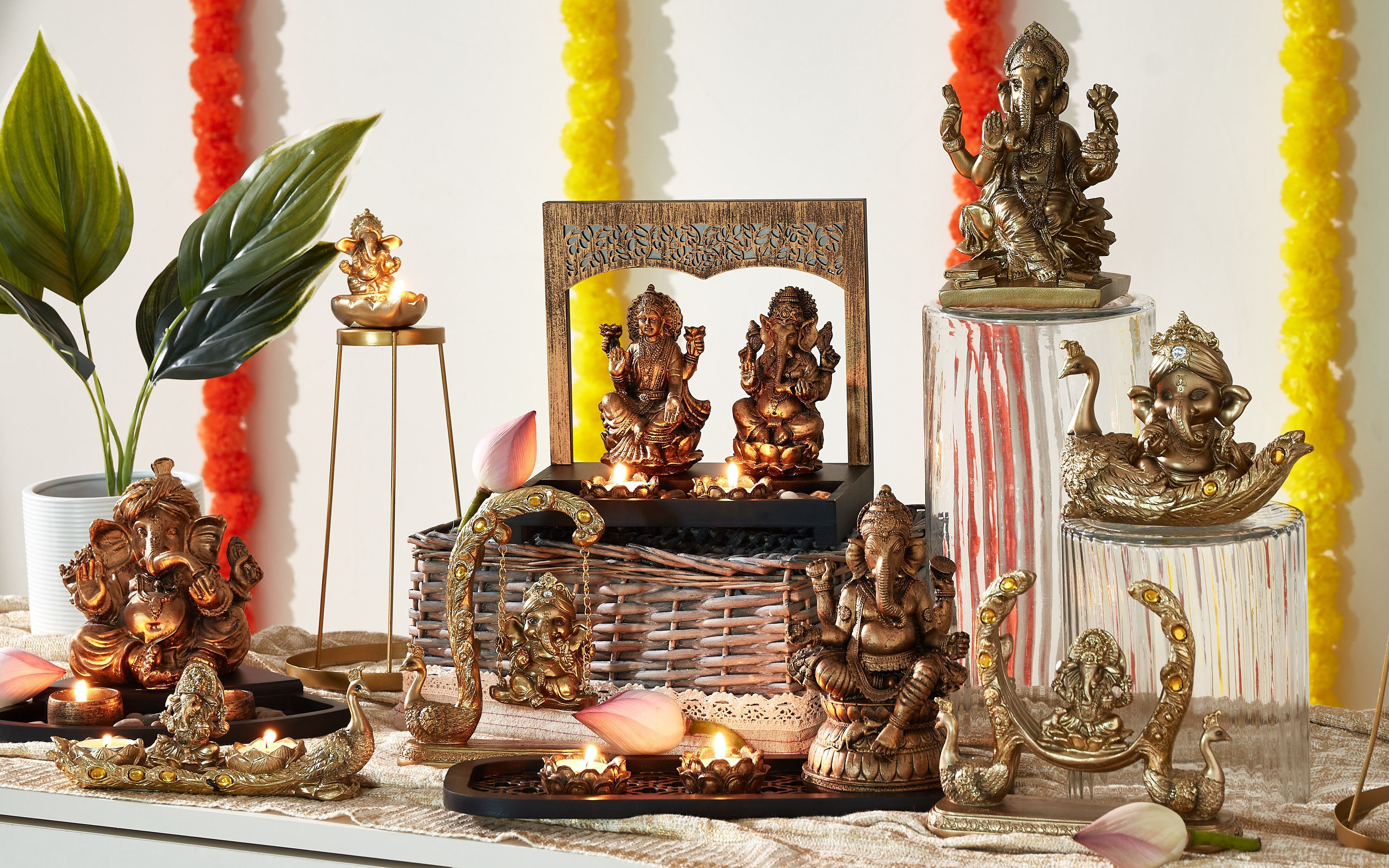 Divine Polyresin Ganesha On A Peacock Chariot - 30x30x4 cm-hbxhomeware-homedecor-figurinesandornaments-image-4