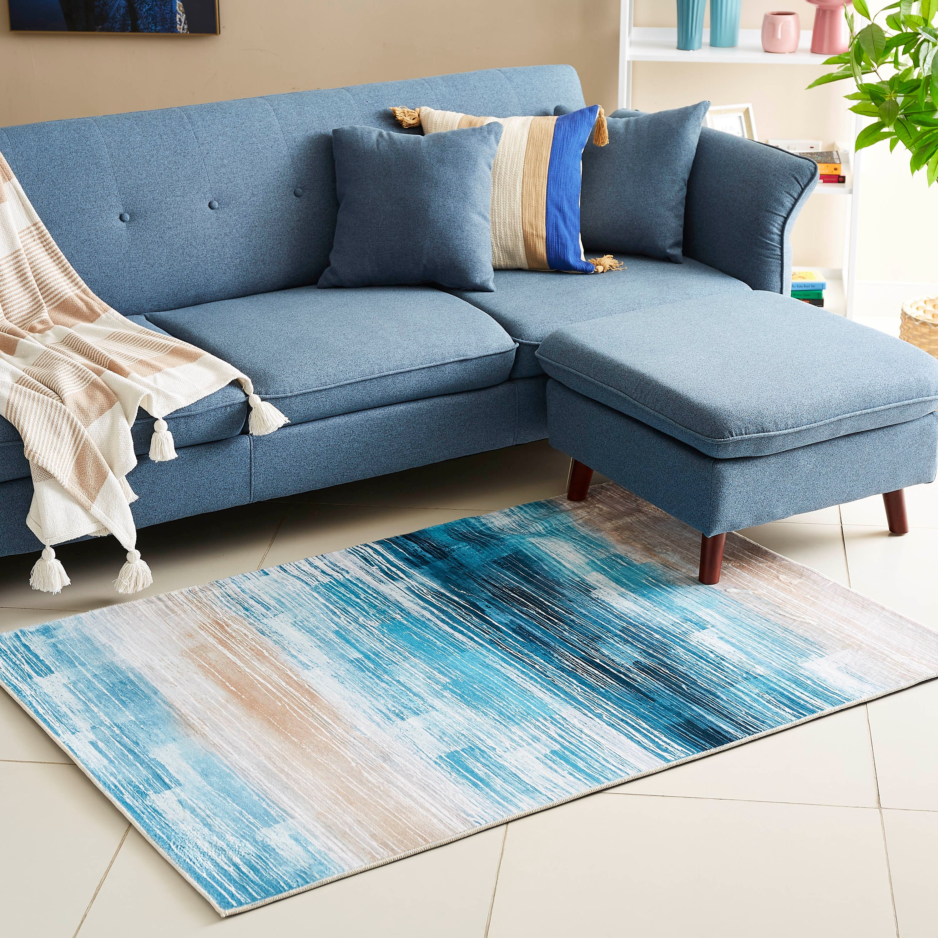 سجادة من الفلانيل بطبعات مخططة من أونتاريو بروك- 110 × 160 سم-hbxdecorandfurnishings-floorcoverings-rugs-image-1