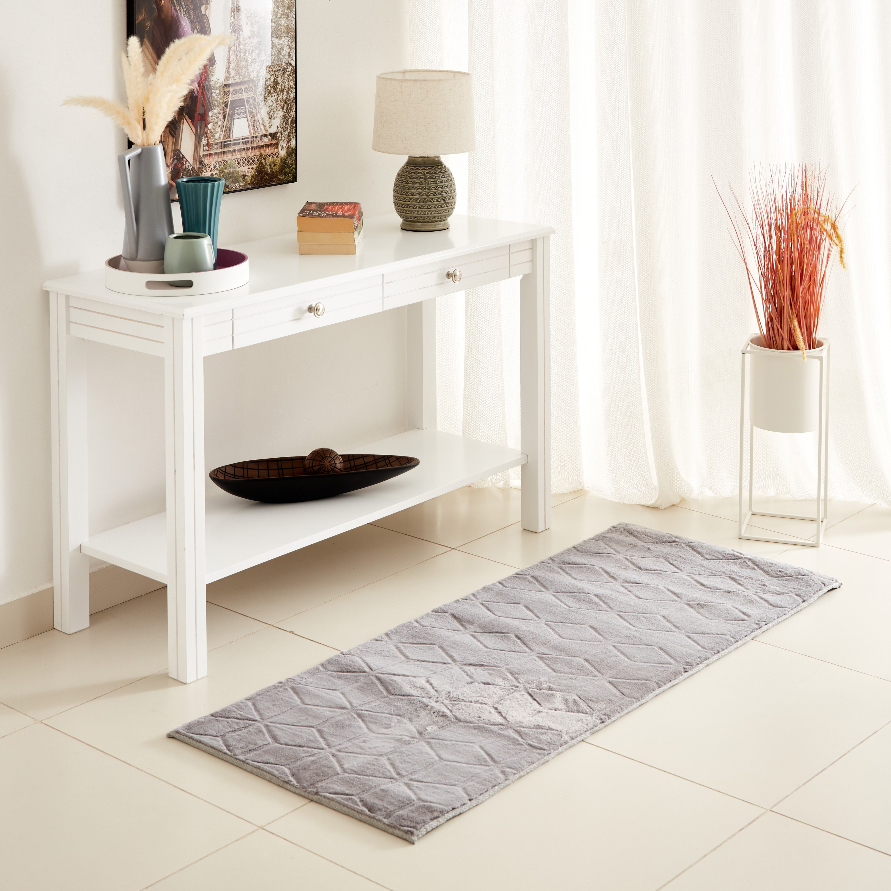 سجادة فرو أرنب صناعي منقوشة من نويلا كودي - 60x150 سم-hbxdecorandfurnishings-floorcoverings-rugs-image-1