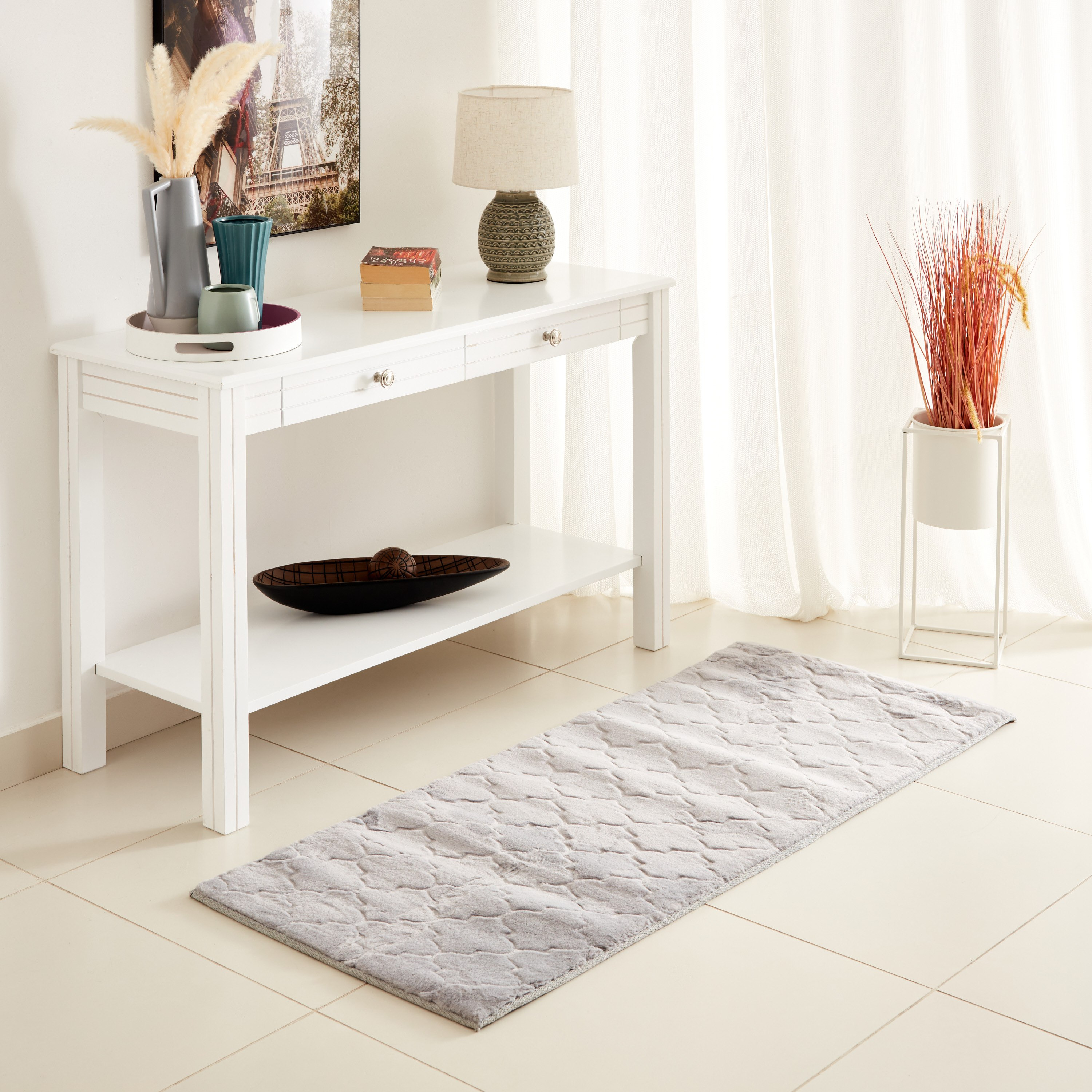 سجادة فرو أرنب صناعي منقوشة من نويلا تريليس - 60x150 سم-hbxdecorandfurnishings-floorcoverings-rugs-image-1