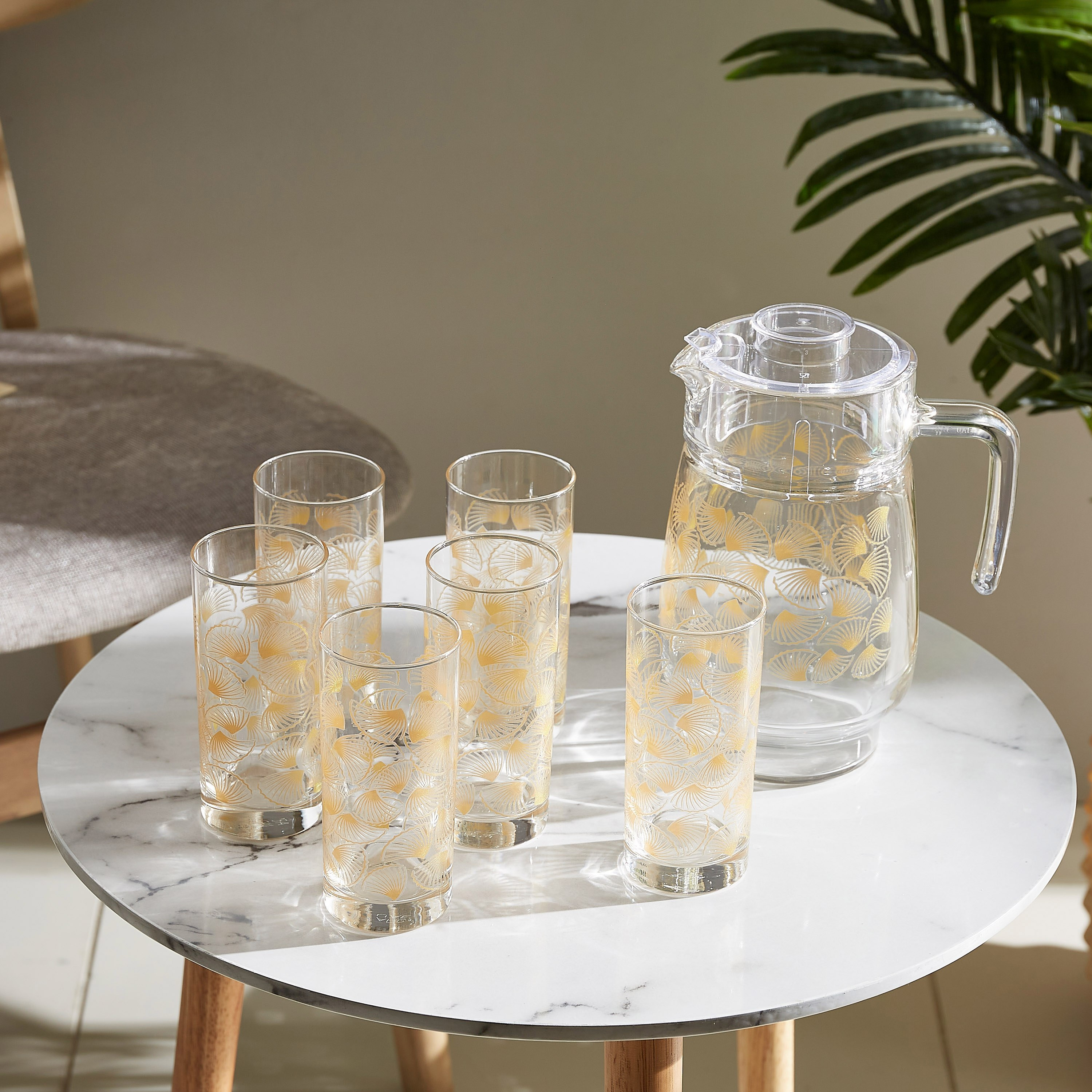 Luminarc Golden Shell 7-Piece Drinkware Set-hbxhomeware-hbxkitchen-image-1
