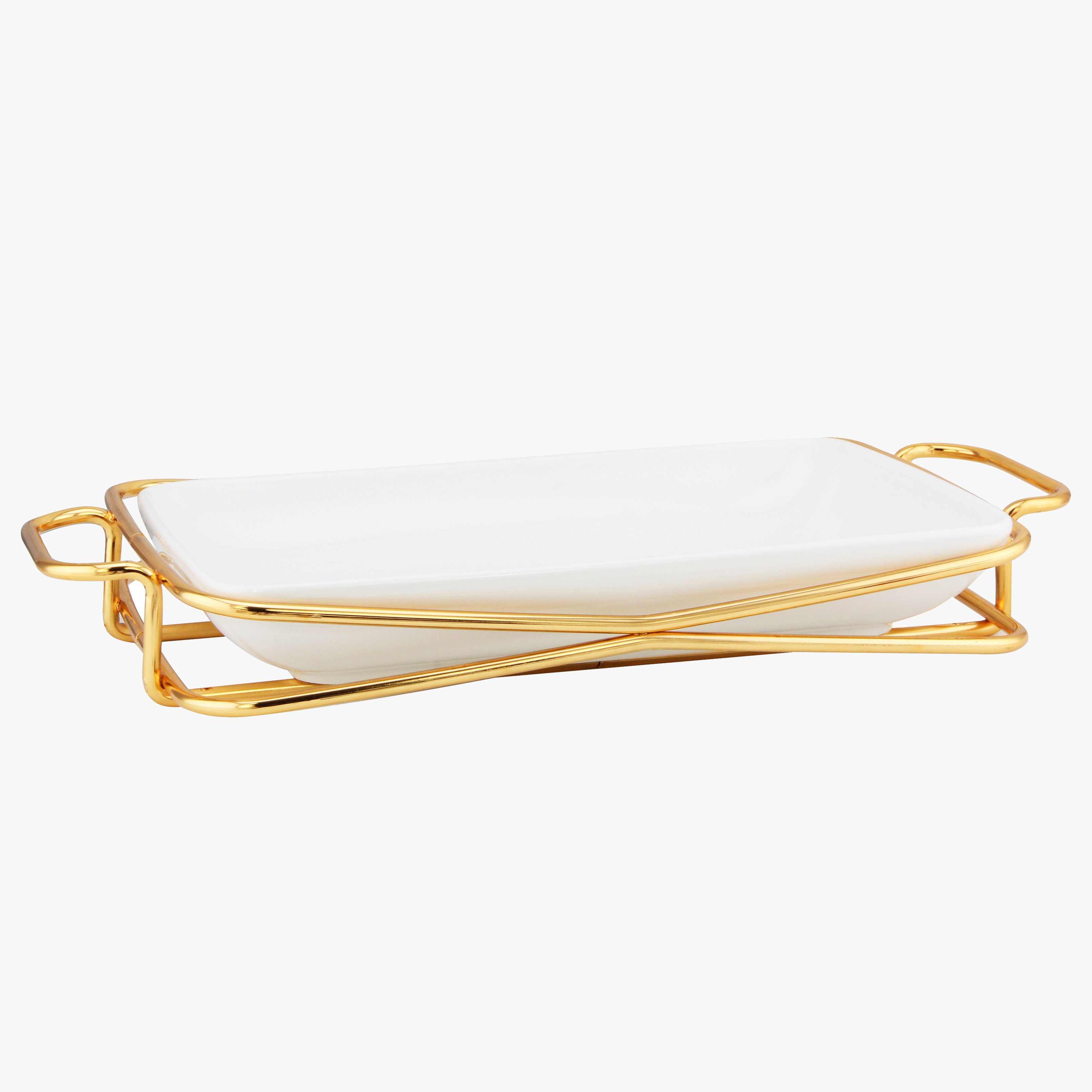 Feast Rectangular Serving Platter with Stand - 35.5 cm-hbxdecorandfurnishings-tabletop-serveware-image-2