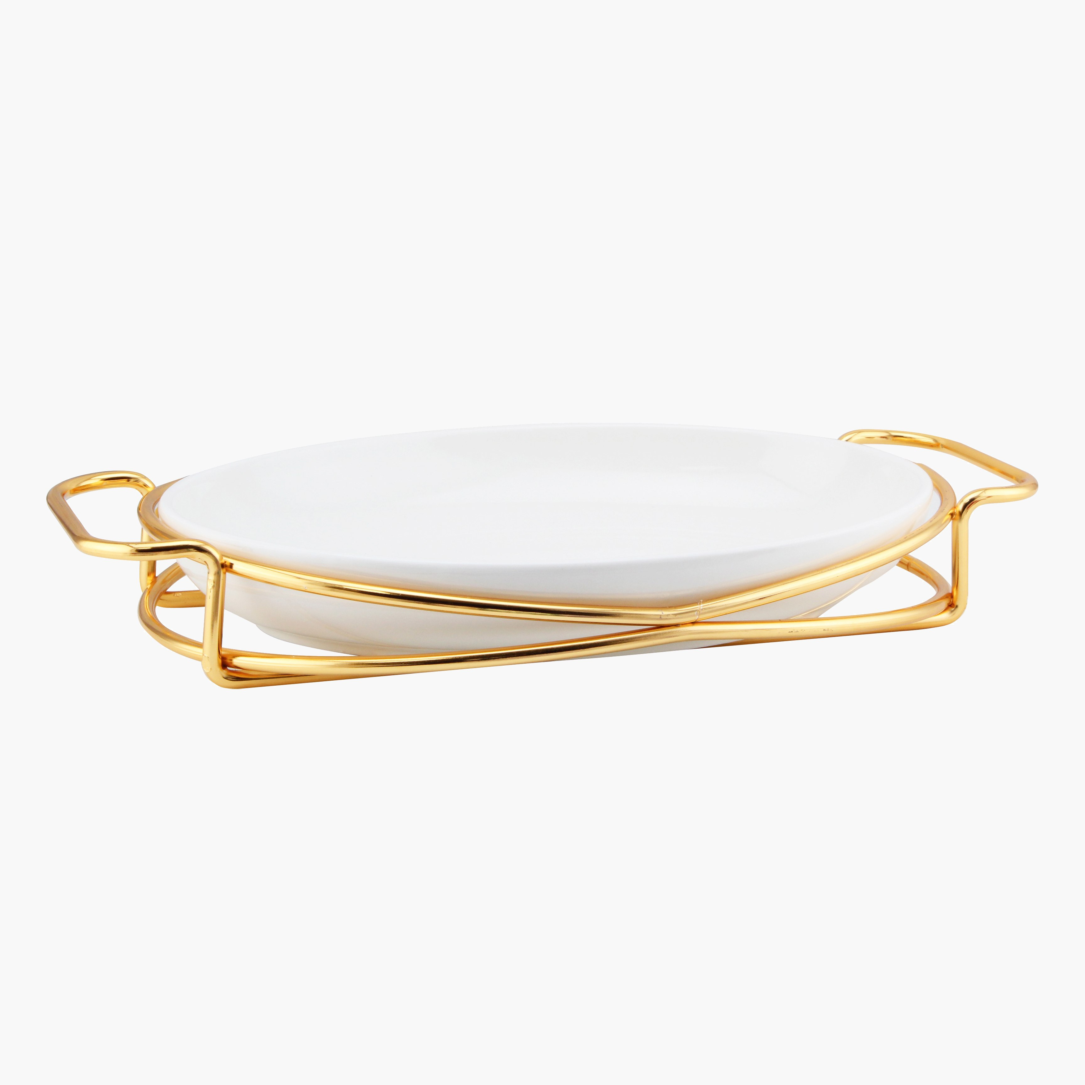صحن تقديم بيضاوي بحامل من فيست - 30.5 سم-hbxdecorandfurnishings-tabletop-serveware-image-2