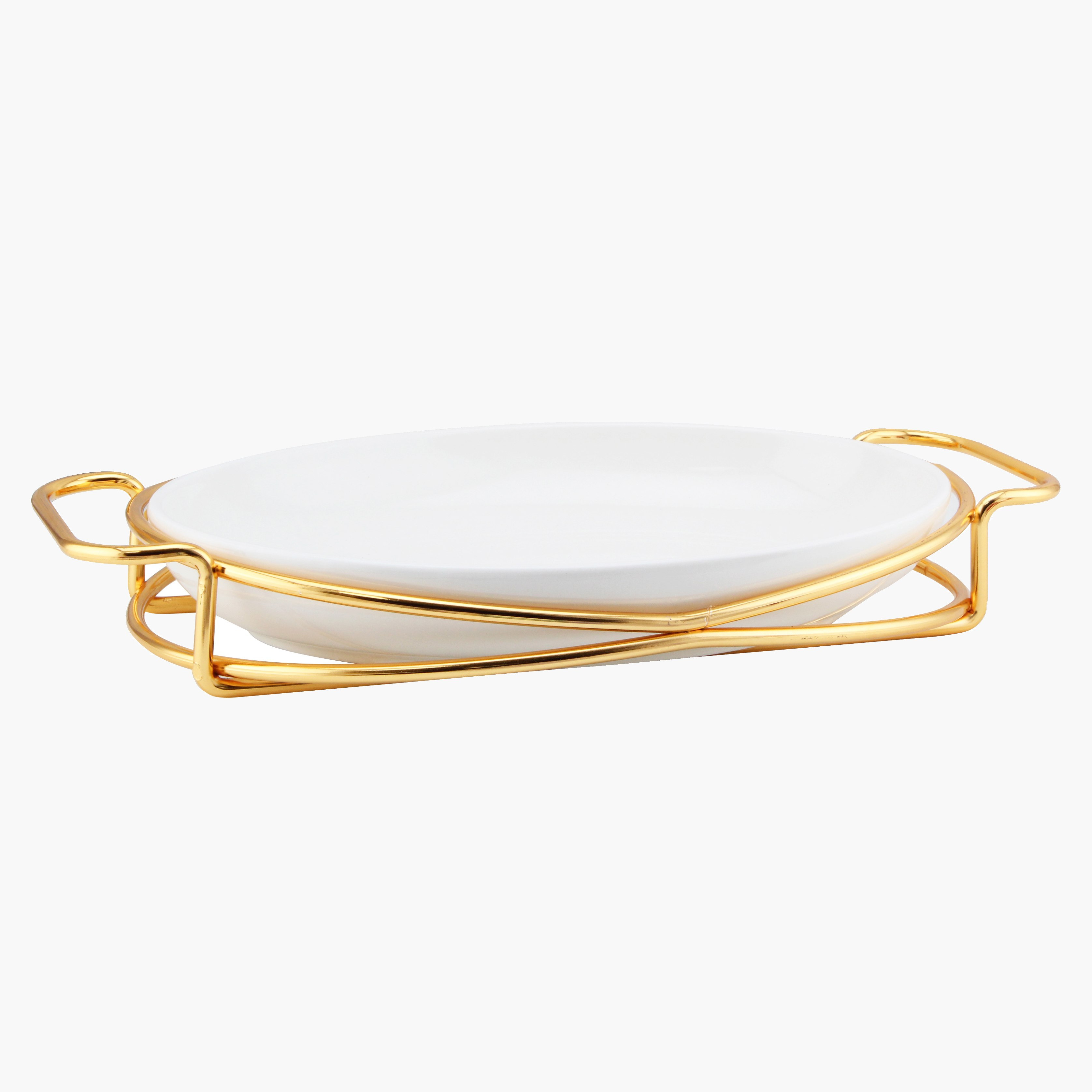 صحن تقديم بيضاوي بحامل من فيست - 35.5 سم-hbxdecorandfurnishings-tabletop-serveware-image-2