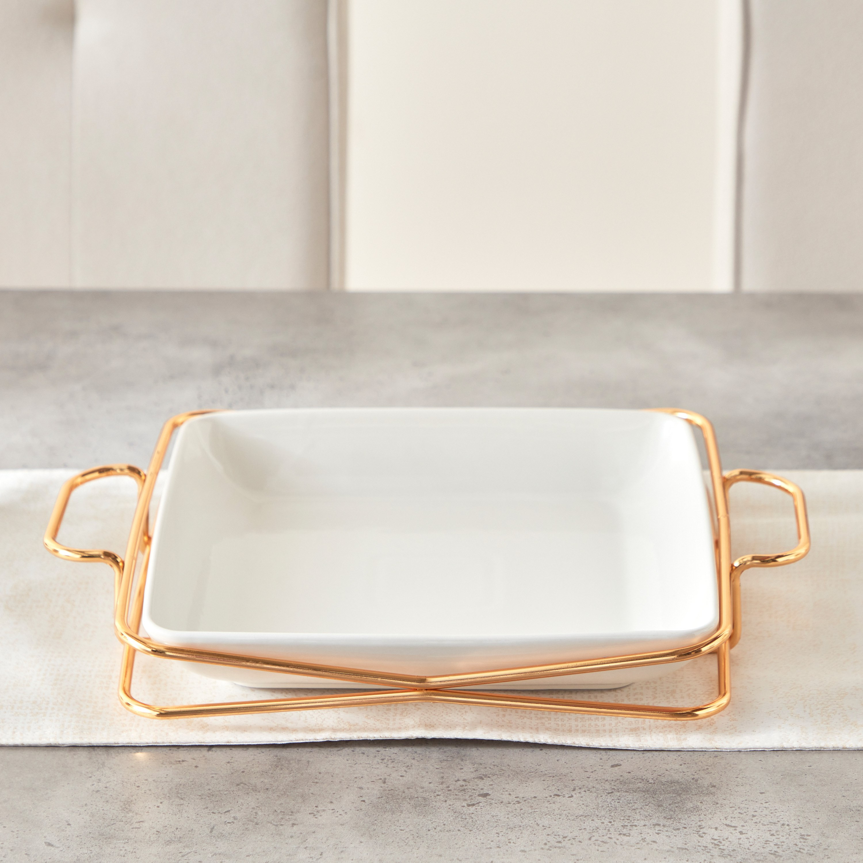 صحن تقديم مربع بحامل من فيست - 28 سم-hbxdecorandfurnishings-tabletop-serveware-image-2