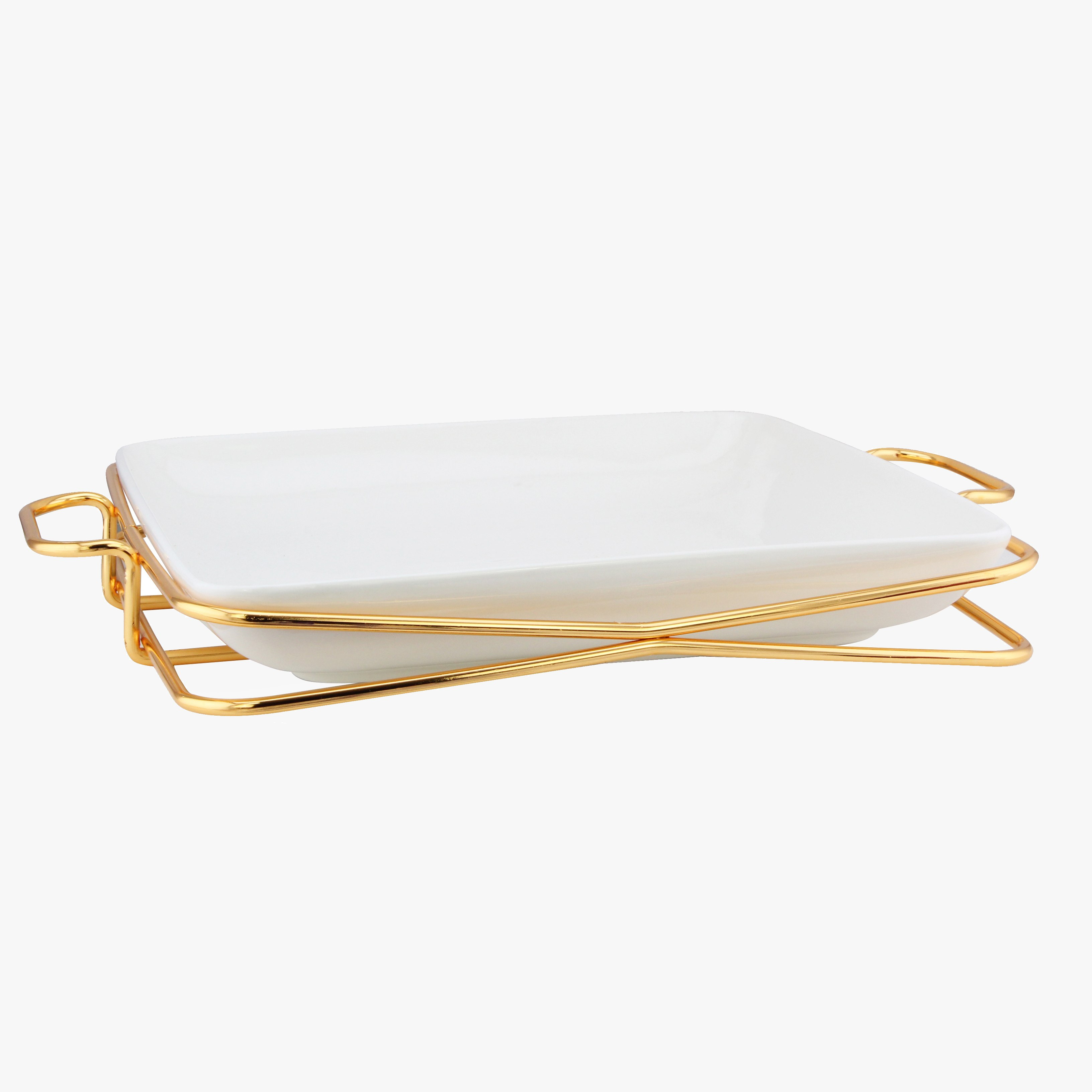 صحن تقديم مربع بحامل من فيست - 33 سم-hbxdecorandfurnishings-tabletop-serveware-image-2