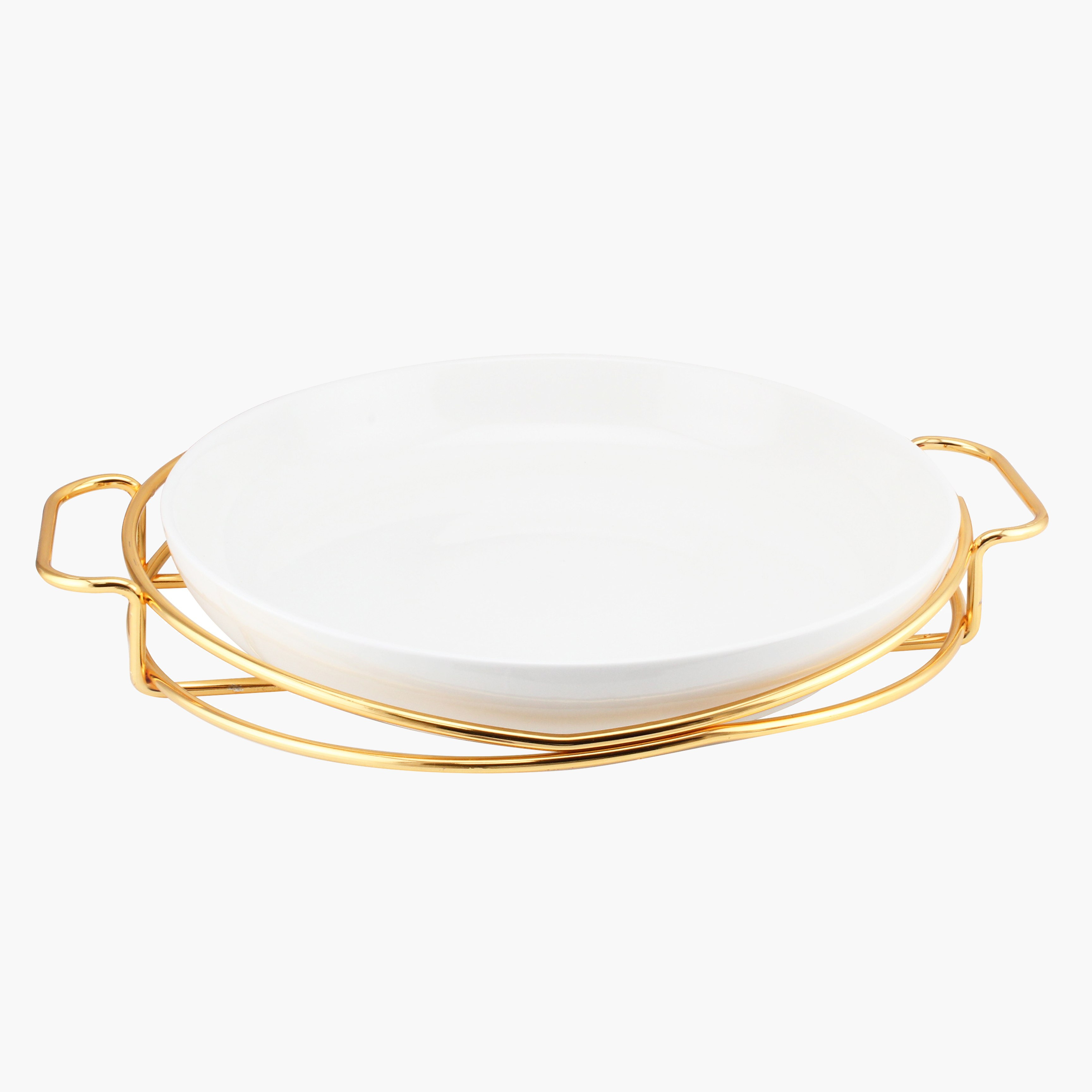 صحن تقديم بحامل معدني من فيست - 28 سم-hbxdecorandfurnishings-tabletop-serveware-image-1