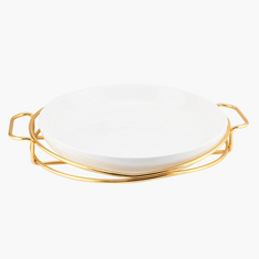 Feast Round Serving Platter with Stand - 28 cms