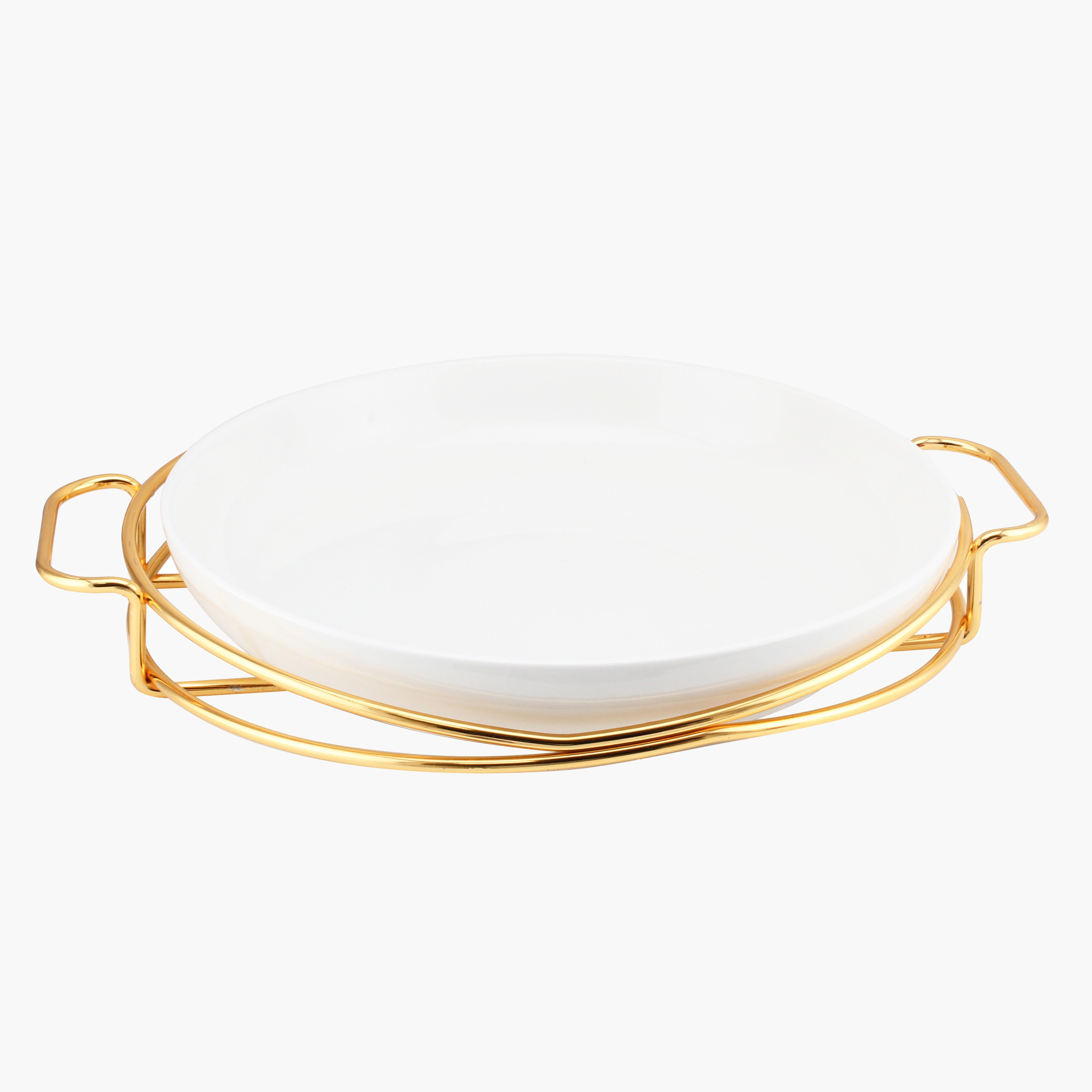 صحن تقديم مستدير بحامل من فيست - 33 سم-hbxdecorandfurnishings-tabletop-serveware-image-1