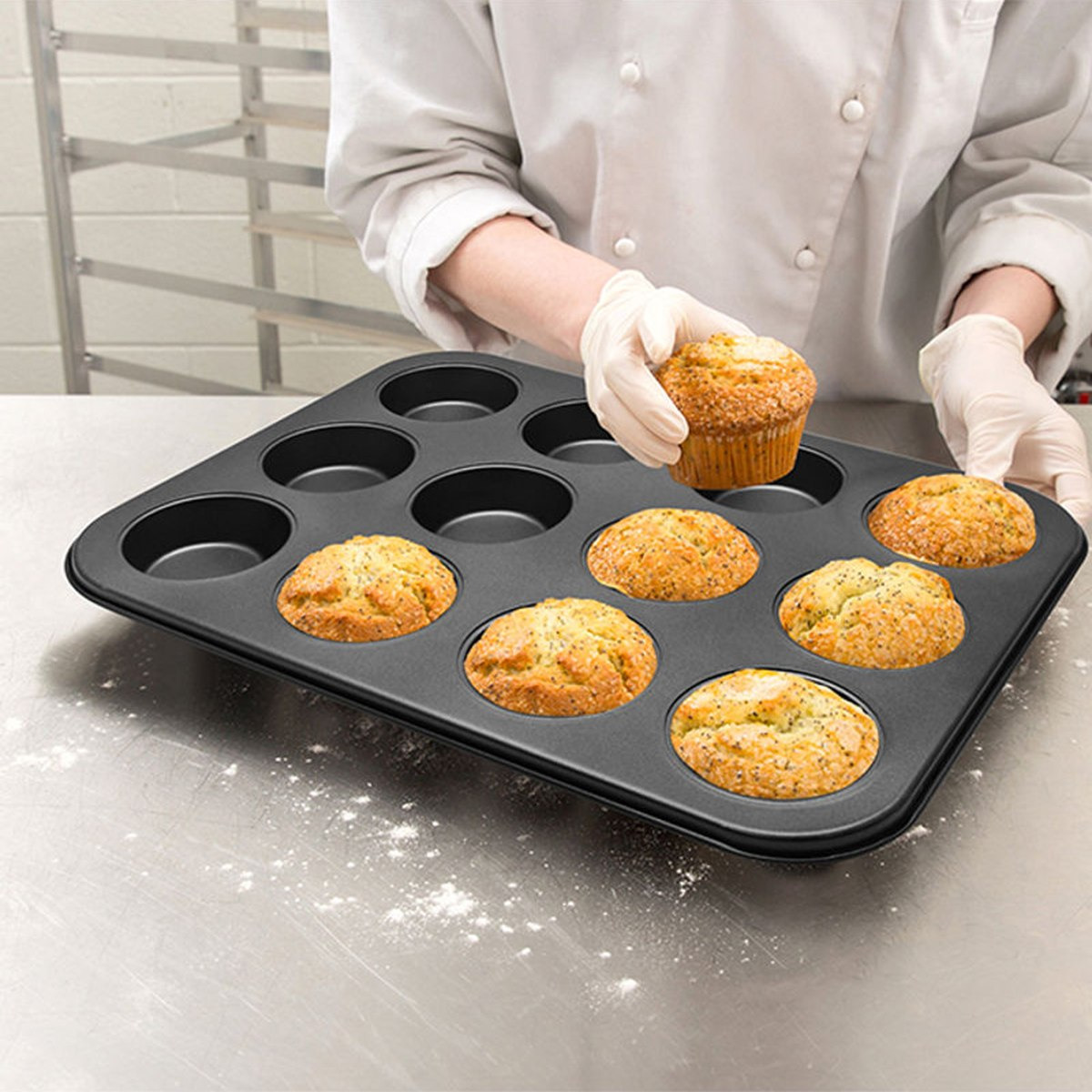 صينية مافن 12 كوب من بيكولوجي-hbxkitchen-bakeware-image-1