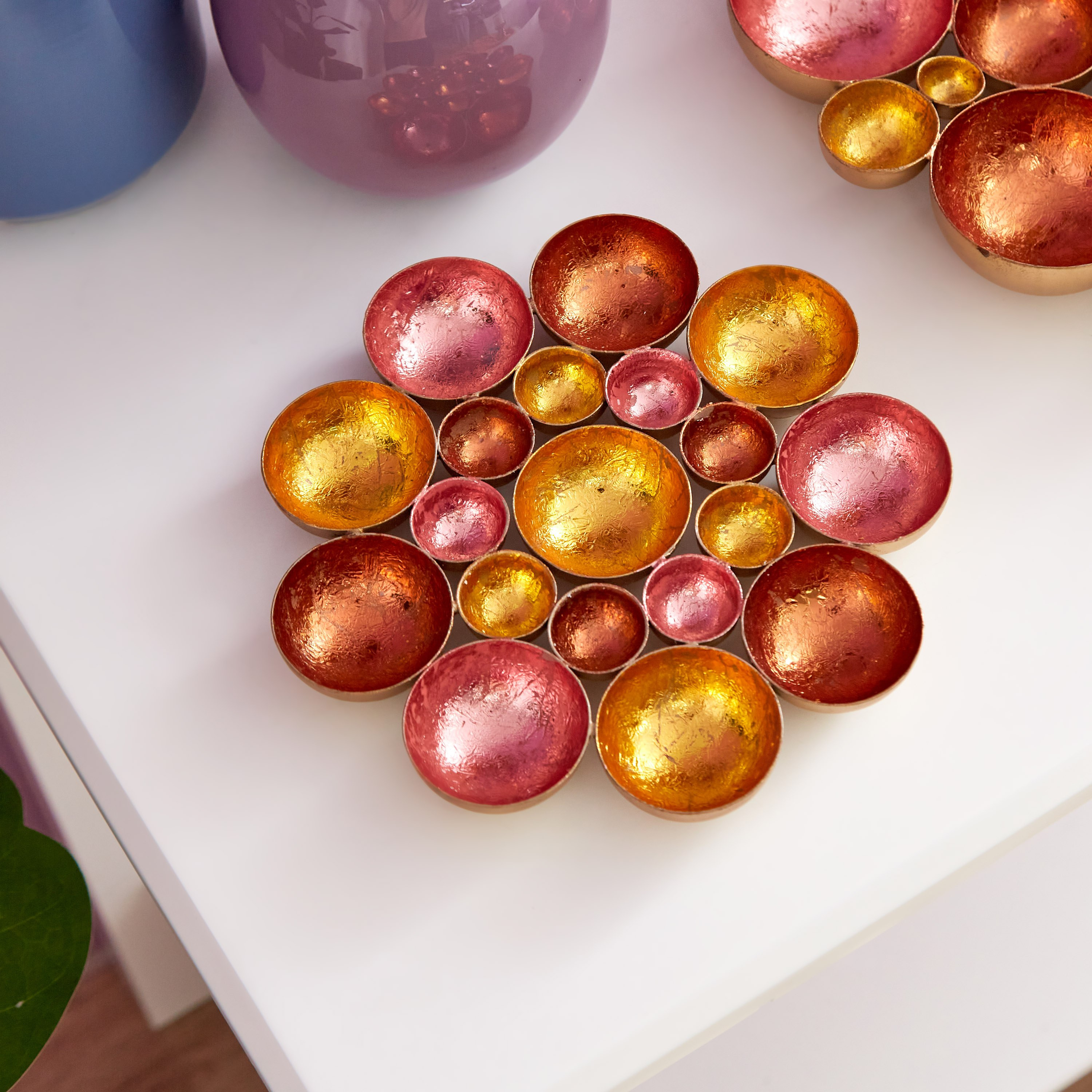 Zoha Metal Flower Table Wall Tealight Holder - 20x20x3 cm-hbxlivingroom-decorandaccessories-candleholders-image-1