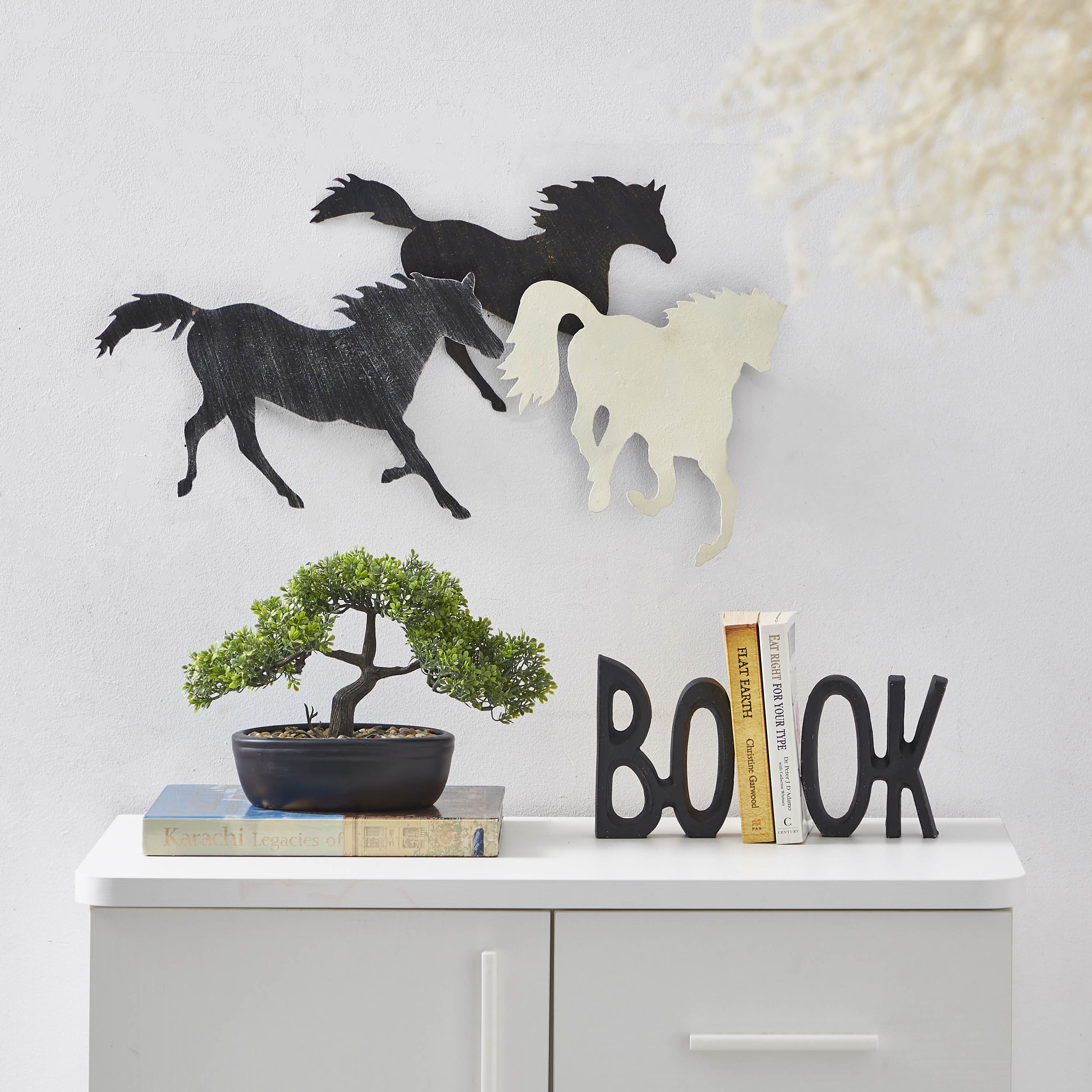 Ibiza 3 Metallic Leaping Horses Wall Accent - 64x1x36 cm-hbxdiningroom-walldecor-wallart-image-4