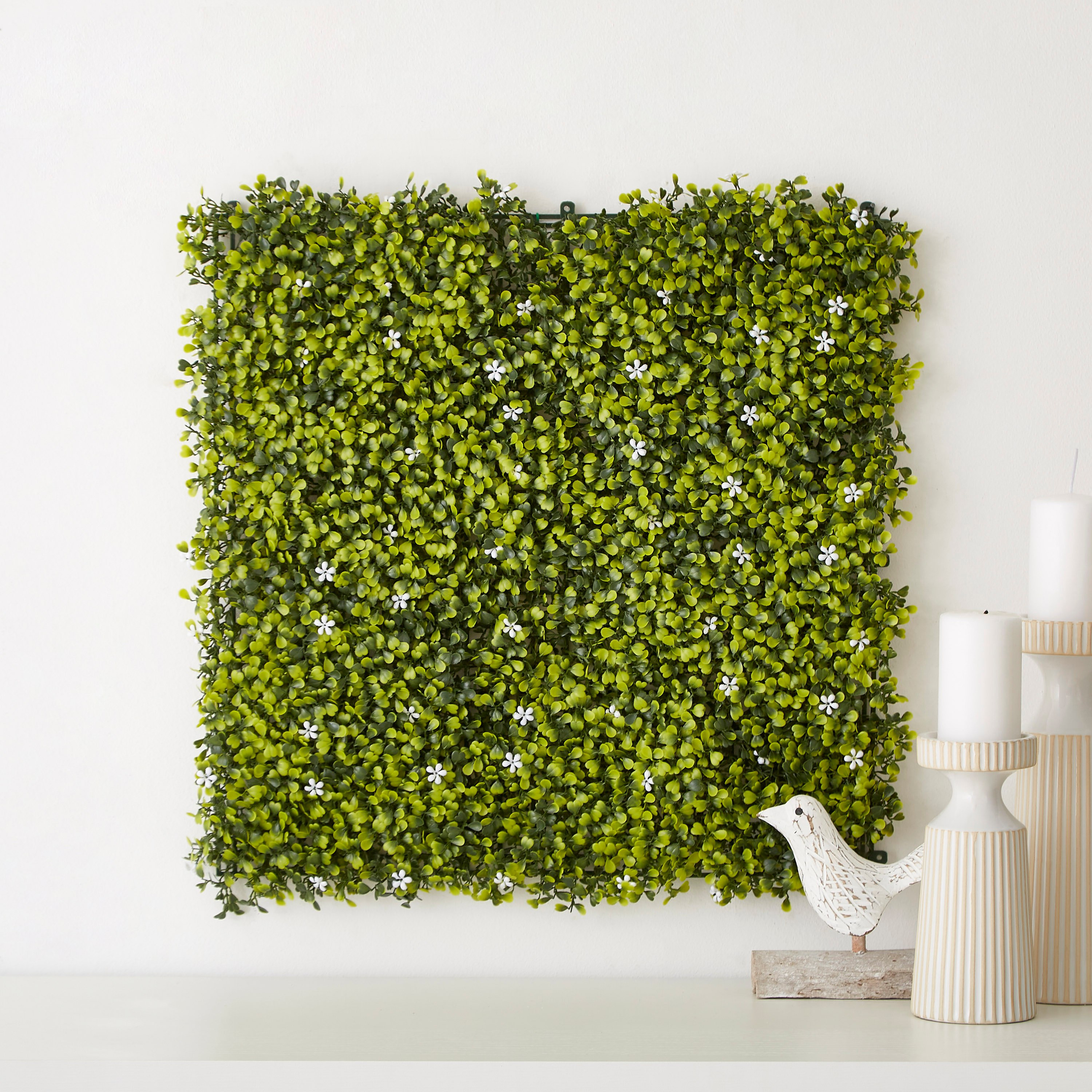 لوح نبات خشبي صناعي من الياسمين - ميدوو 50x50 سم-hbxdecorandfurnishings-homeaccessories-artificialflowersandplants-image-1