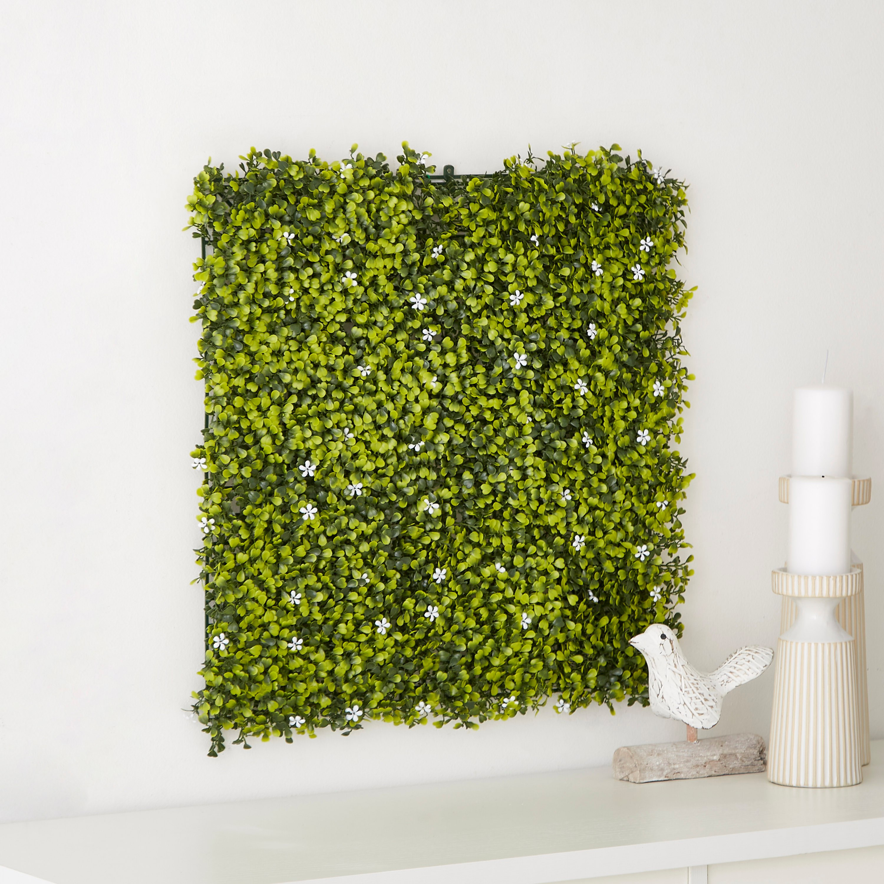 لوح نبات خشبي صناعي من الياسمين - ميدوو 50x50 سم-hbxdecorandfurnishings-homeaccessories-artificialflowersandplants-image-2