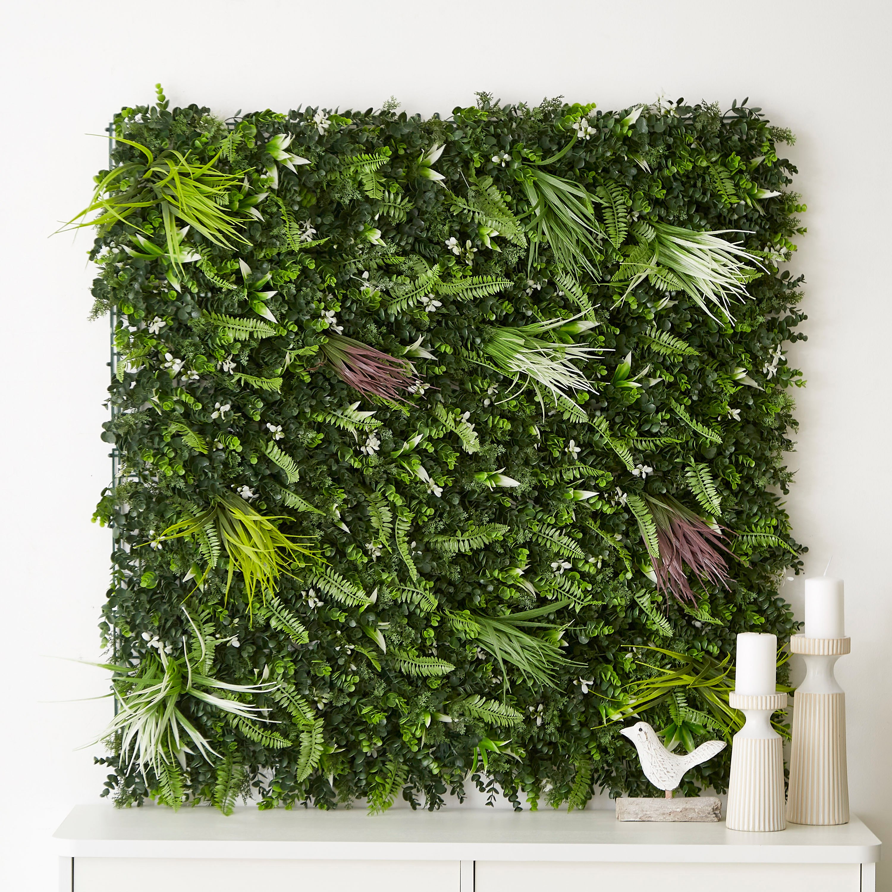 Meadow Premium Heavy Duty Artificial White Domain Panel - 100x100 cm-hbxdecorandfurnishings-homeaccessories-artificialflowersandplants-image-1