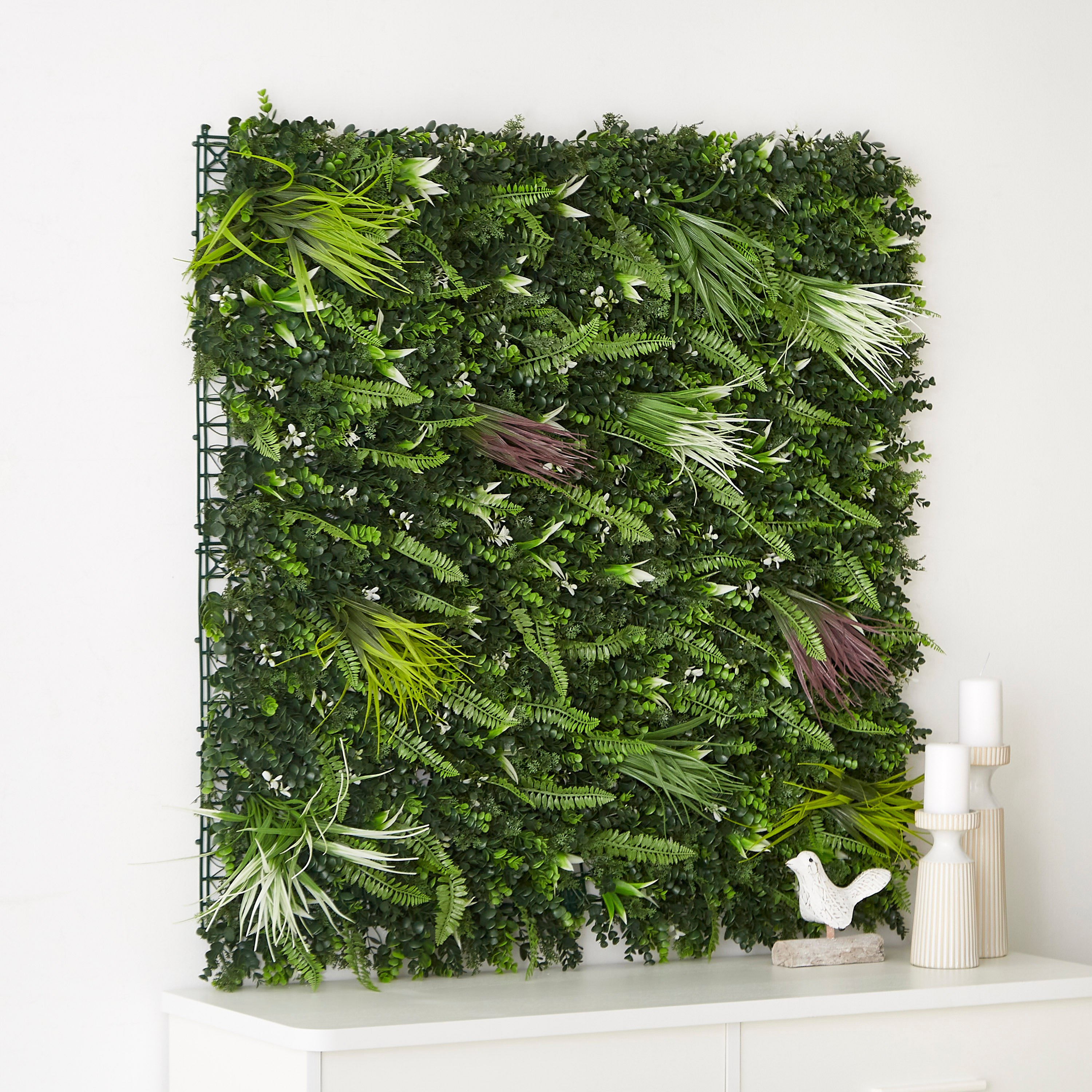 Meadow Premium Heavy Duty Artificial White Domain Panel - 100x100 cm-hbxdecorandfurnishings-homeaccessories-artificialflowersandplants-image-2