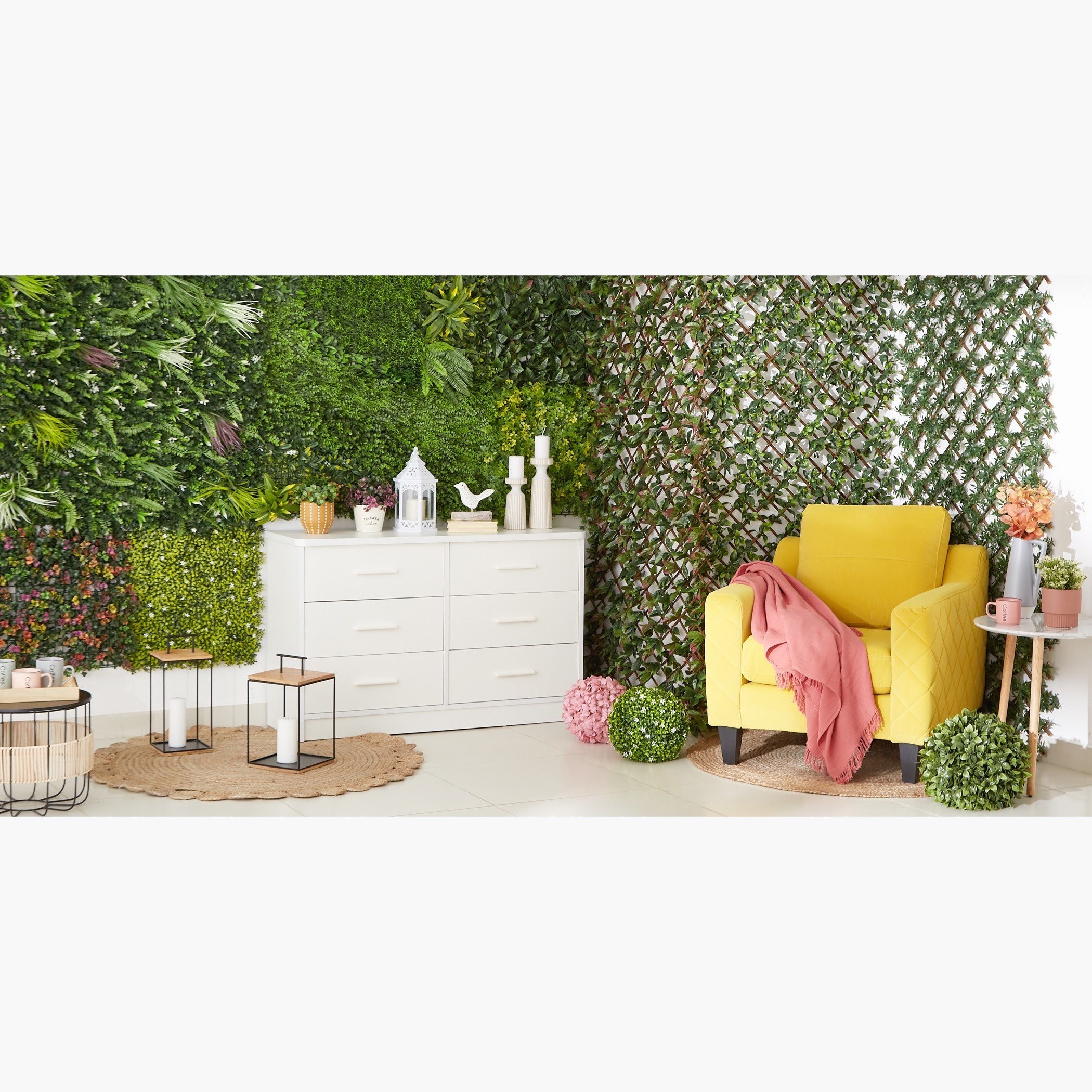 سياج صفصاف جاردينيا صناعي فاخر عالي التحمل من ميدوو - 100x200 سم-hbxdecorandfurnishings-homeaccessories-artificialflowersandplants-image-4