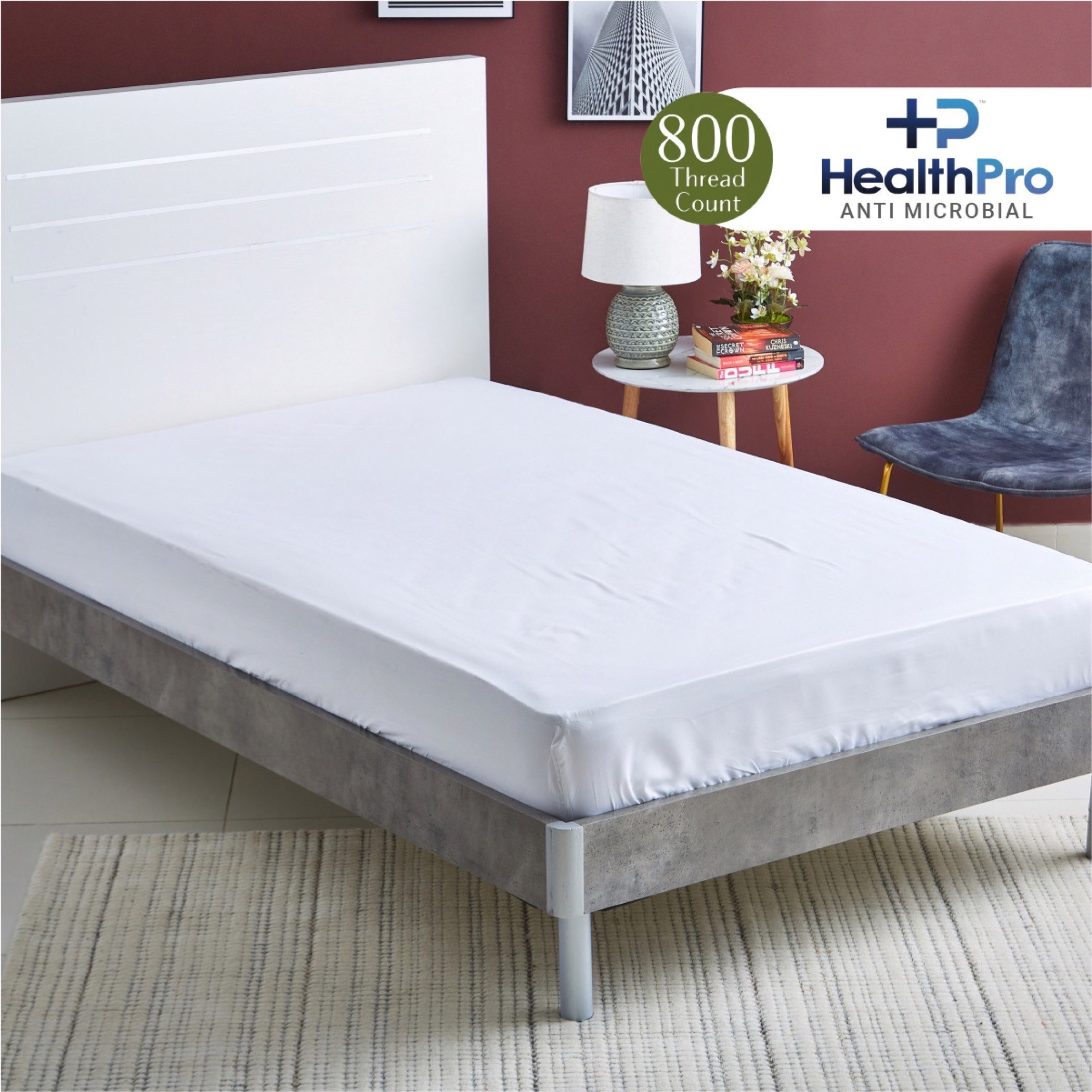 Hobart Anti Microbial Twin Fitted Sheet - 120x200+33 cm-hbxhomeware-hbxbedroom-image-1