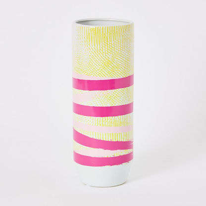 Vortex Ceramic Cylinder Vase - 12x12x30 cms