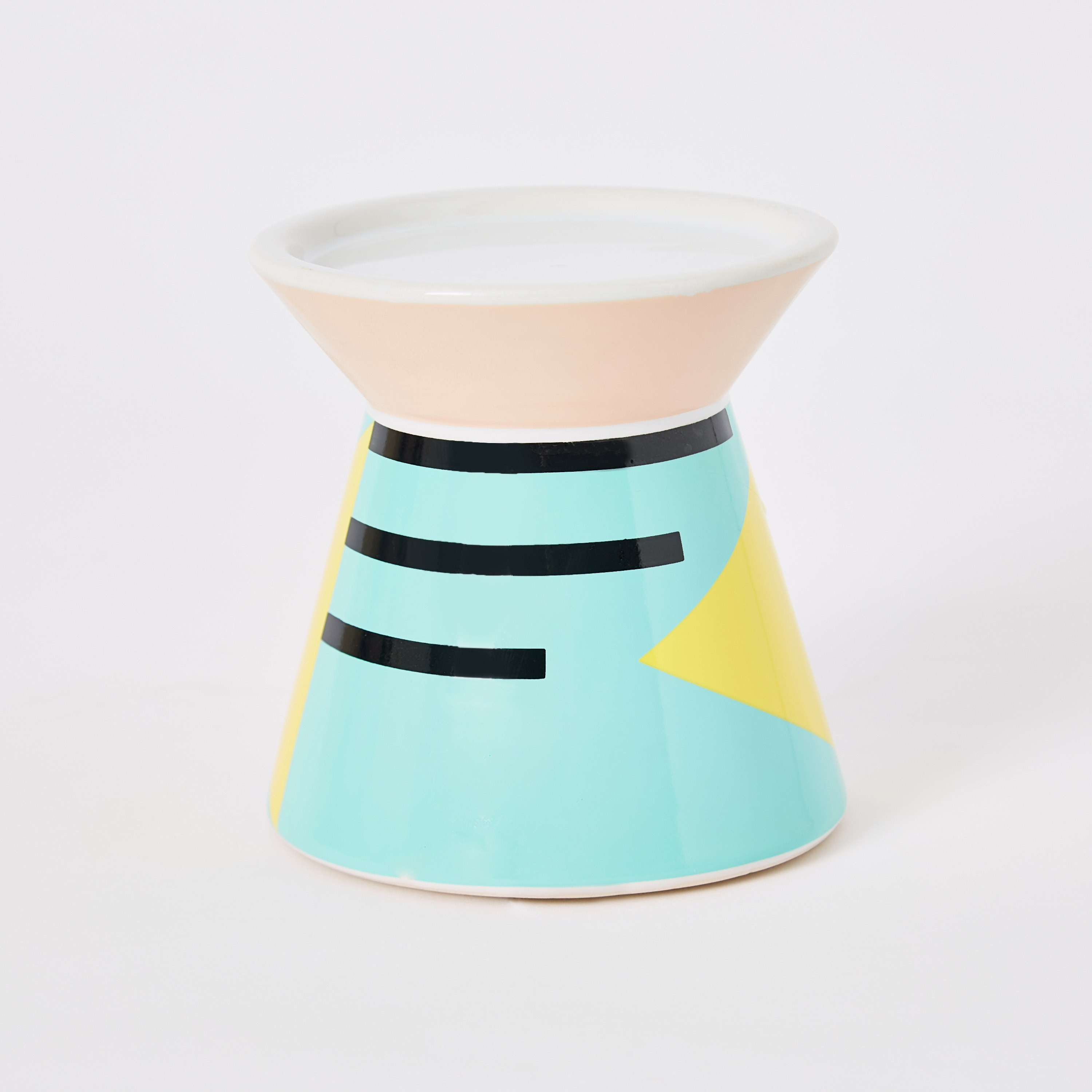 حامل شموع سيراميك مع حامل من فورتكس- 10x10x12 سم-hbxlivingroom-decorandaccessories-candleholders-image-5