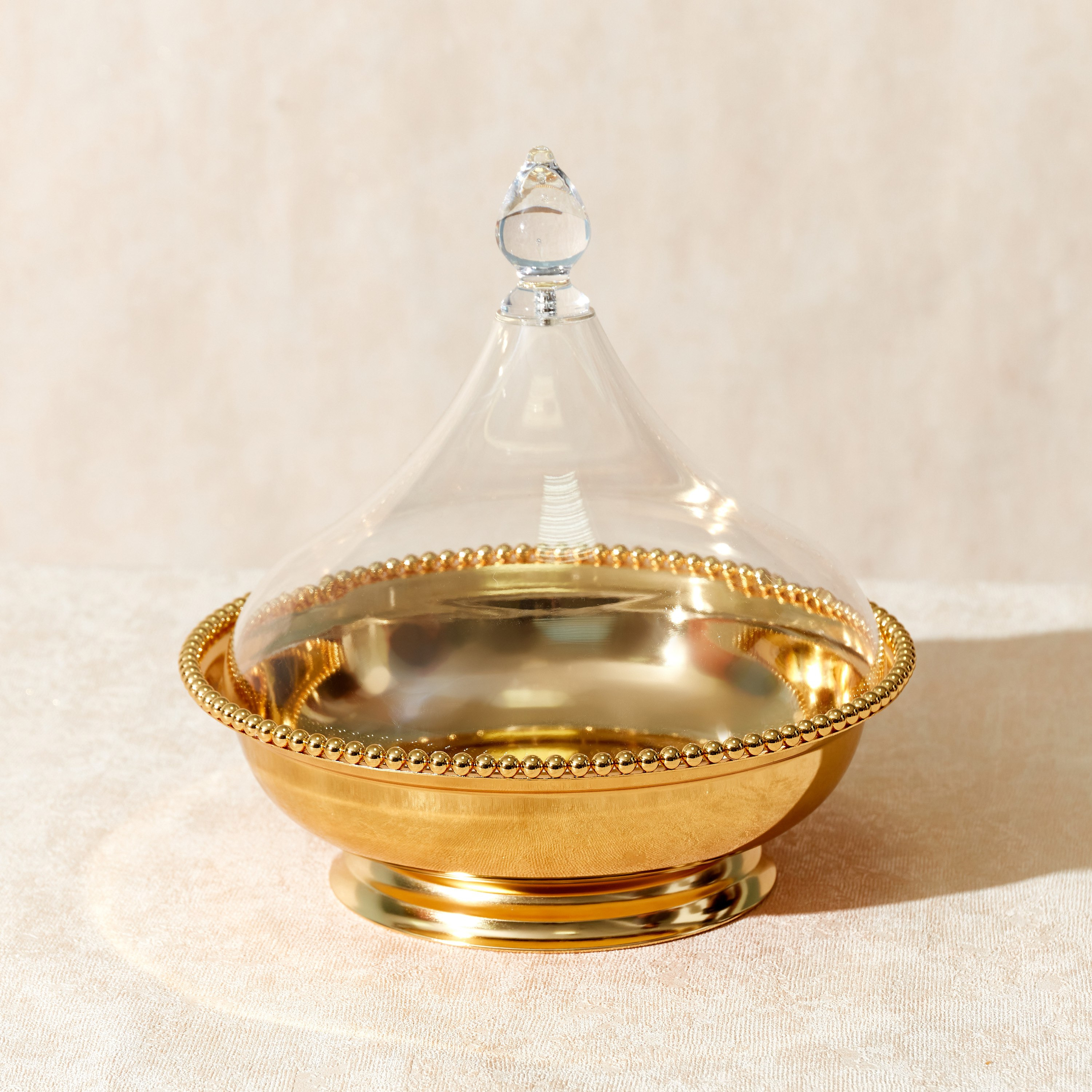 Trendy Round Serving Bowl with Acrylic Cover - 27 cm-hbxdecorandfurnishings-tabletop-serveware-image-1