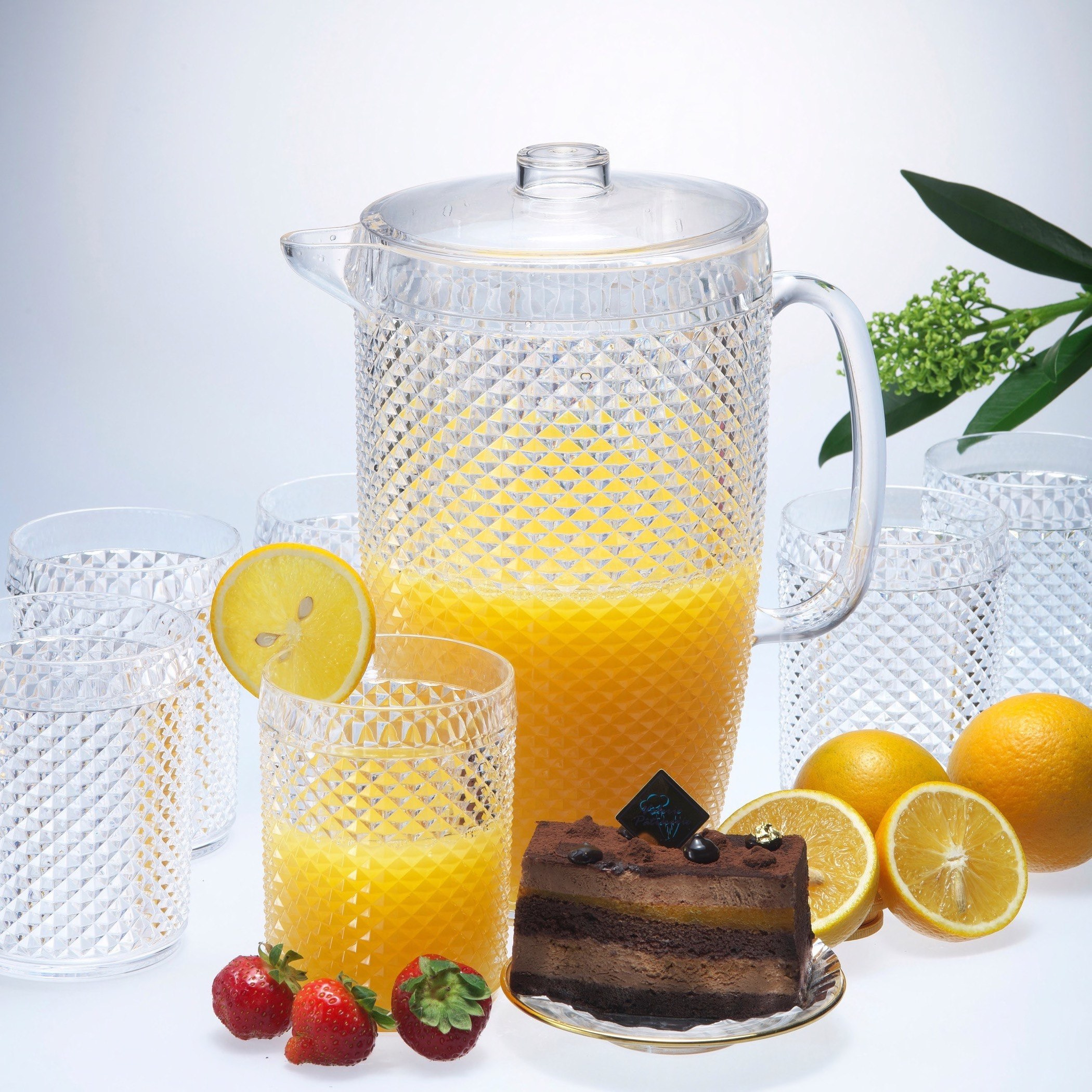 طقم إبريق ماء أكريليك 7 قطع - تريندي-hbxhomeware-diningandtabletop-jugs-image-1