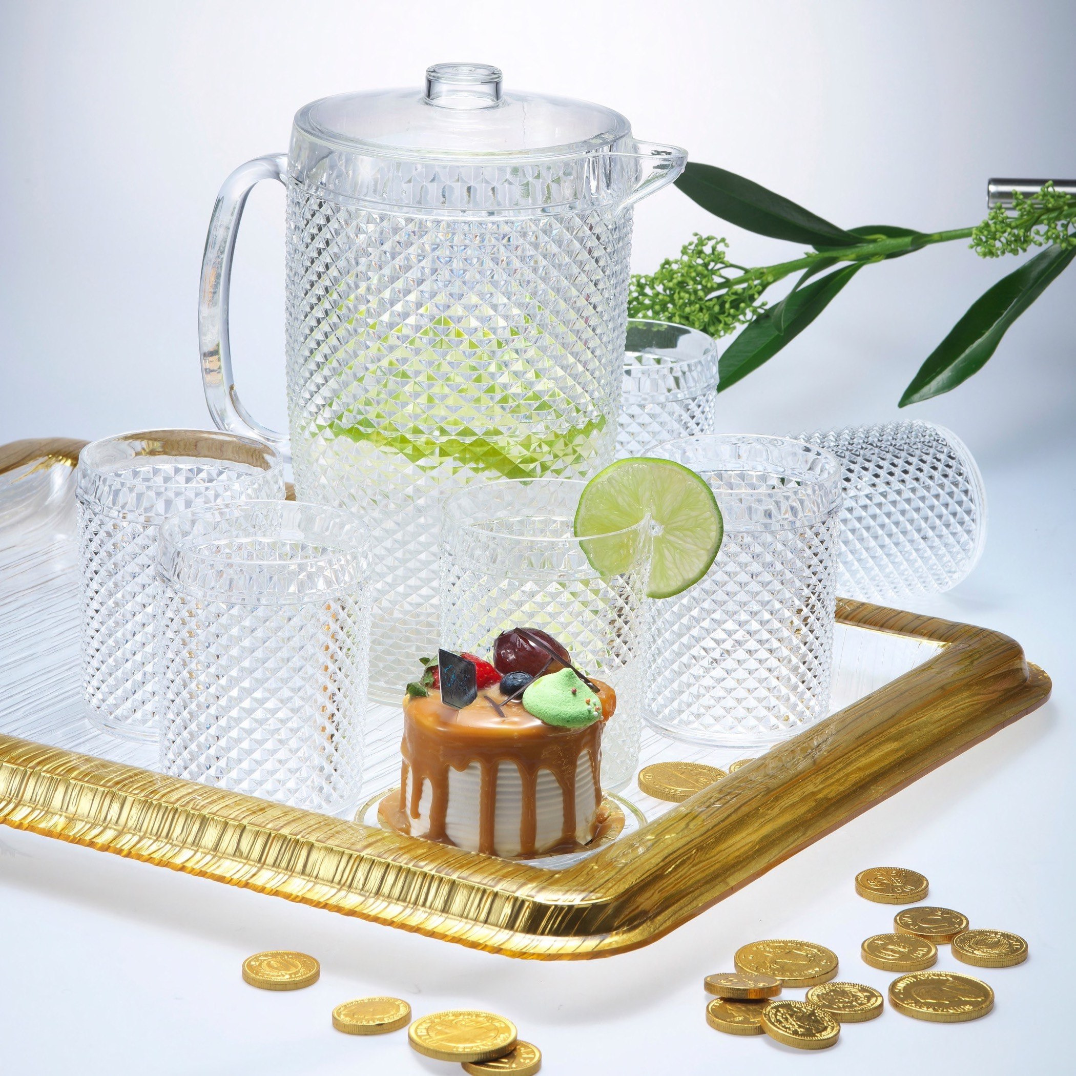 طقم إبريق ماء أكريليك 7 قطع - تريندي-hbxhomeware-diningandtabletop-jugs-image-2